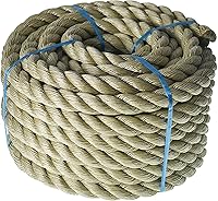 Vista 8 de Cuerda UnManila trenzada de 3/4 pulgadas x 50 pies, cuerda UnManila, cuerda de polipropileno sintético de 3 hebras para decoración resistente a