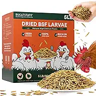 BUCATSTATE 5LB Dried Black Soldier Fly Larvae | 85x More Calcium Than mealworms | High Protein Non-GMO BSFL Treats for Chickens, Ducks, Wild Birds, Reptiles, Hedgehogs & Pond Fish