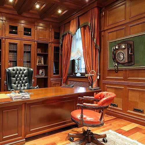 Miniatura 3 de Teléfono retro/Teléfono con cable/Teléfono fijo/Teléfono montado en la pared Vintage/Teléfonos clásicos de madera antiguos/Teléfono giratorio