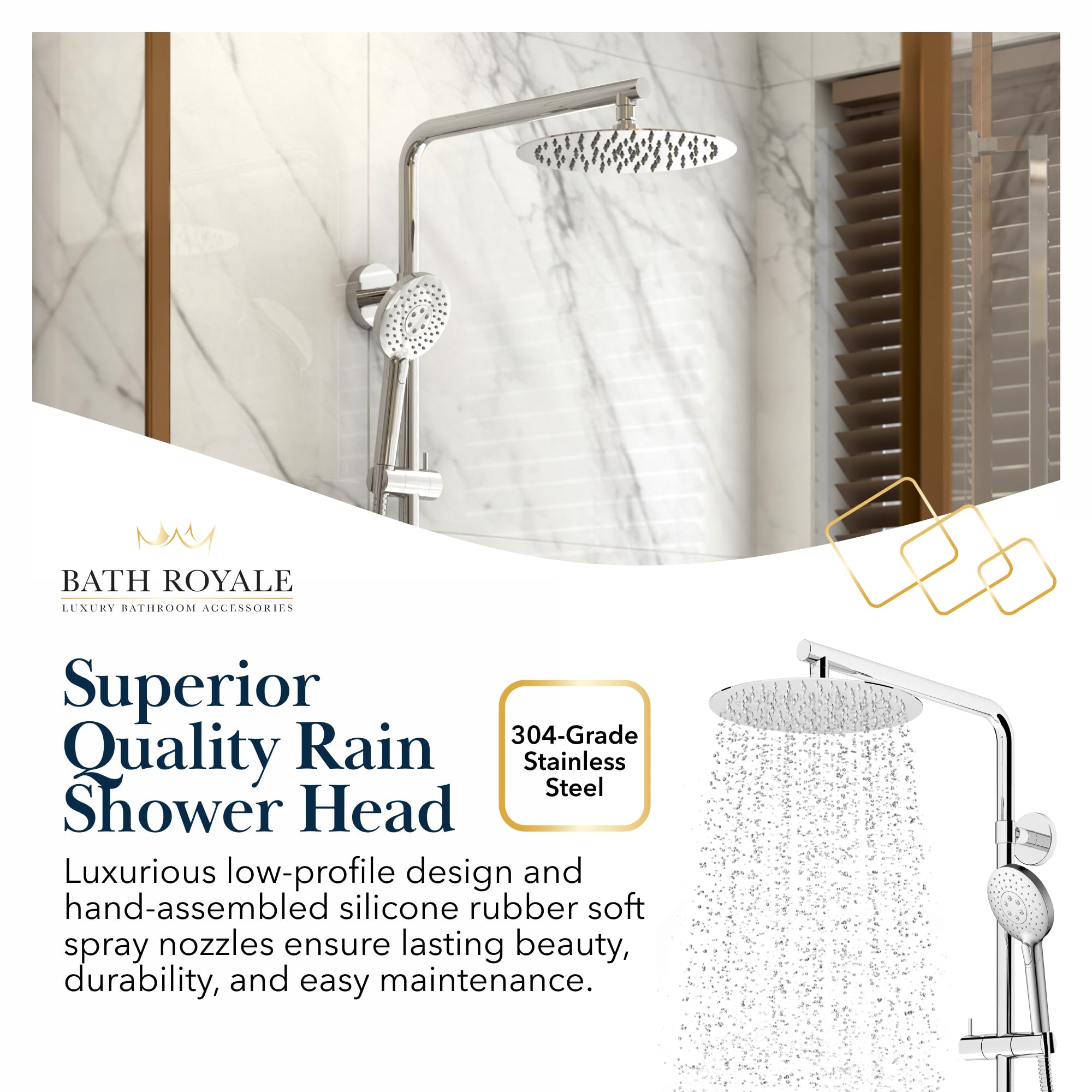 Amazon.co.jp: Bath Royale MB0122CP デラックスシャワーキット 光沢