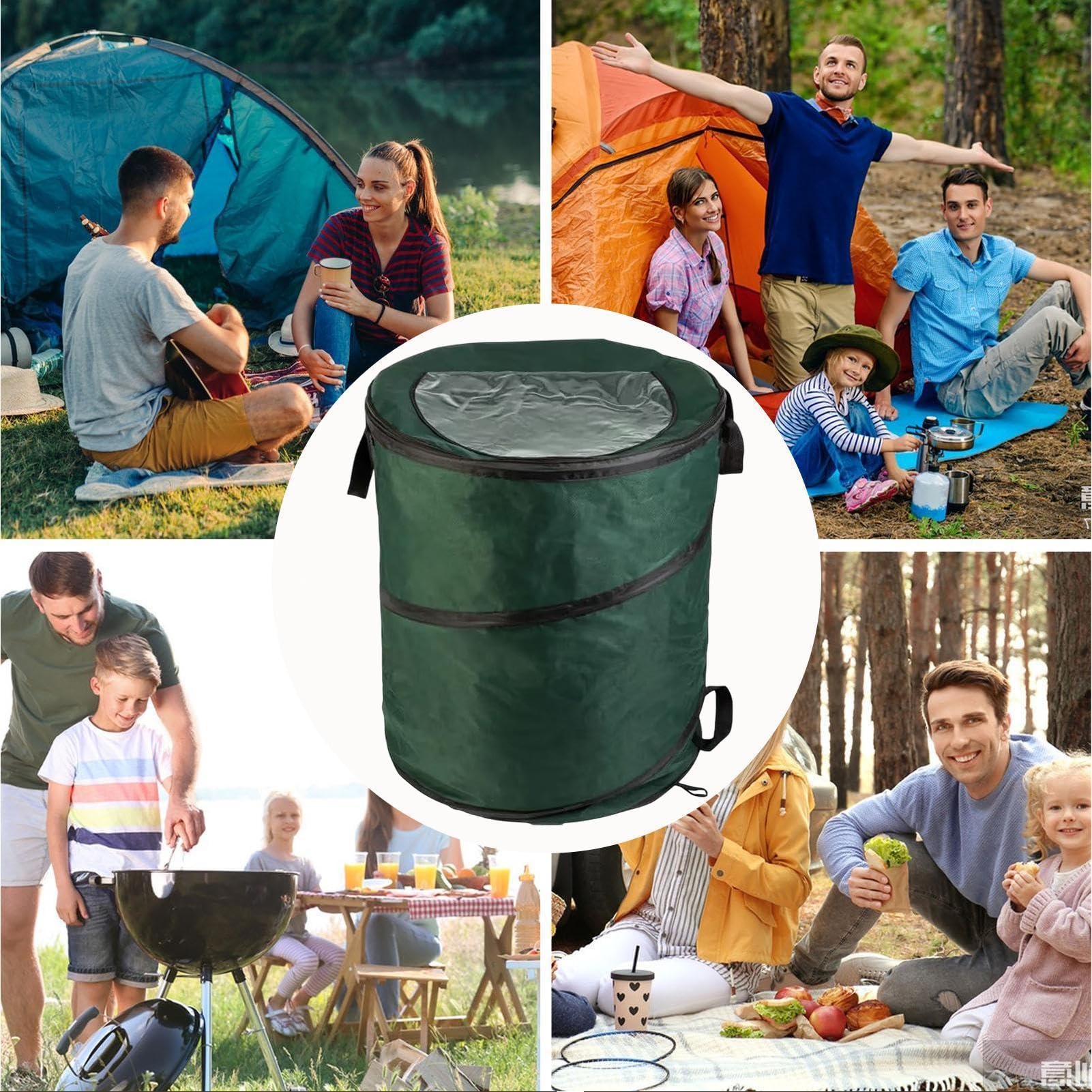 Papelera Plegable para Camping Ecológico Resistente Al Desgaste Y Verde