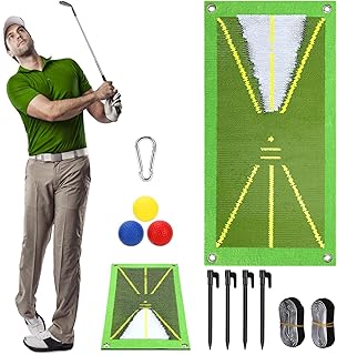 zerotop Golf Training Mat for Swing Detection Batting Golf Practice Hitting Swing Mat Golf Track Strike Pad, 10 x 20in Analysis Swing Path and Correct Hitting Posture Golf Practice Mat Set