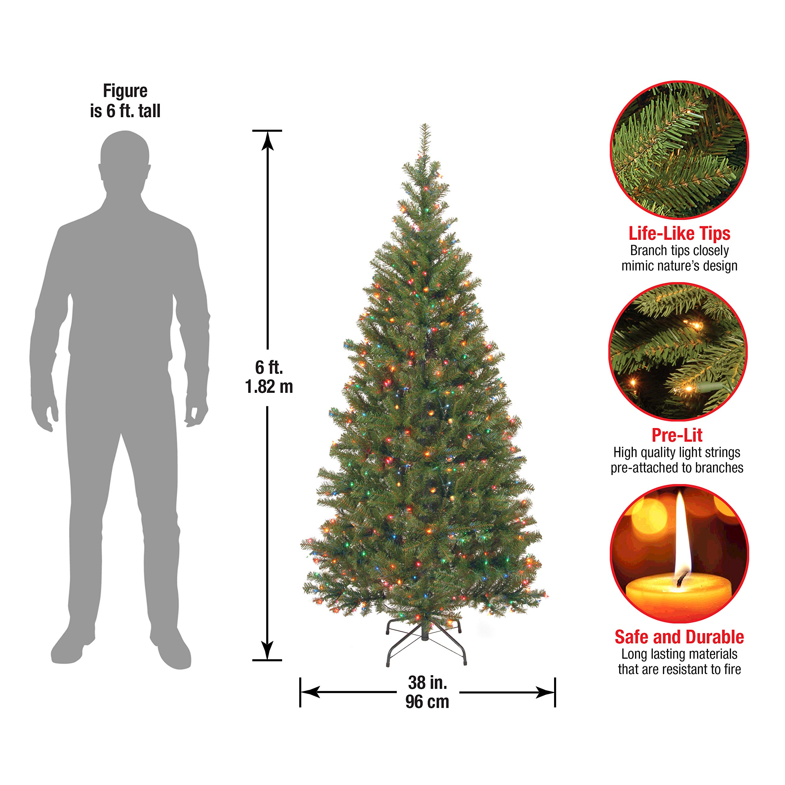 National Tree Company Prelit Artificial Christmas Tree Includes PreStrung MultiColor Lights