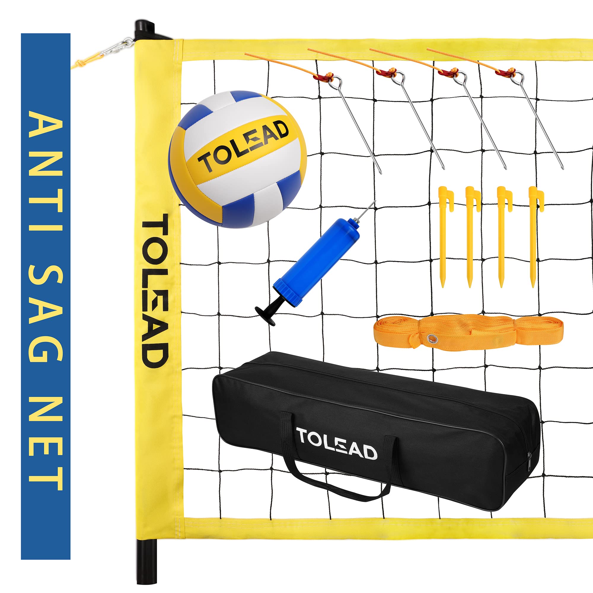 Buy TOLEAD Portable Outdoor Volleyball Net Set for Backyard Beach with