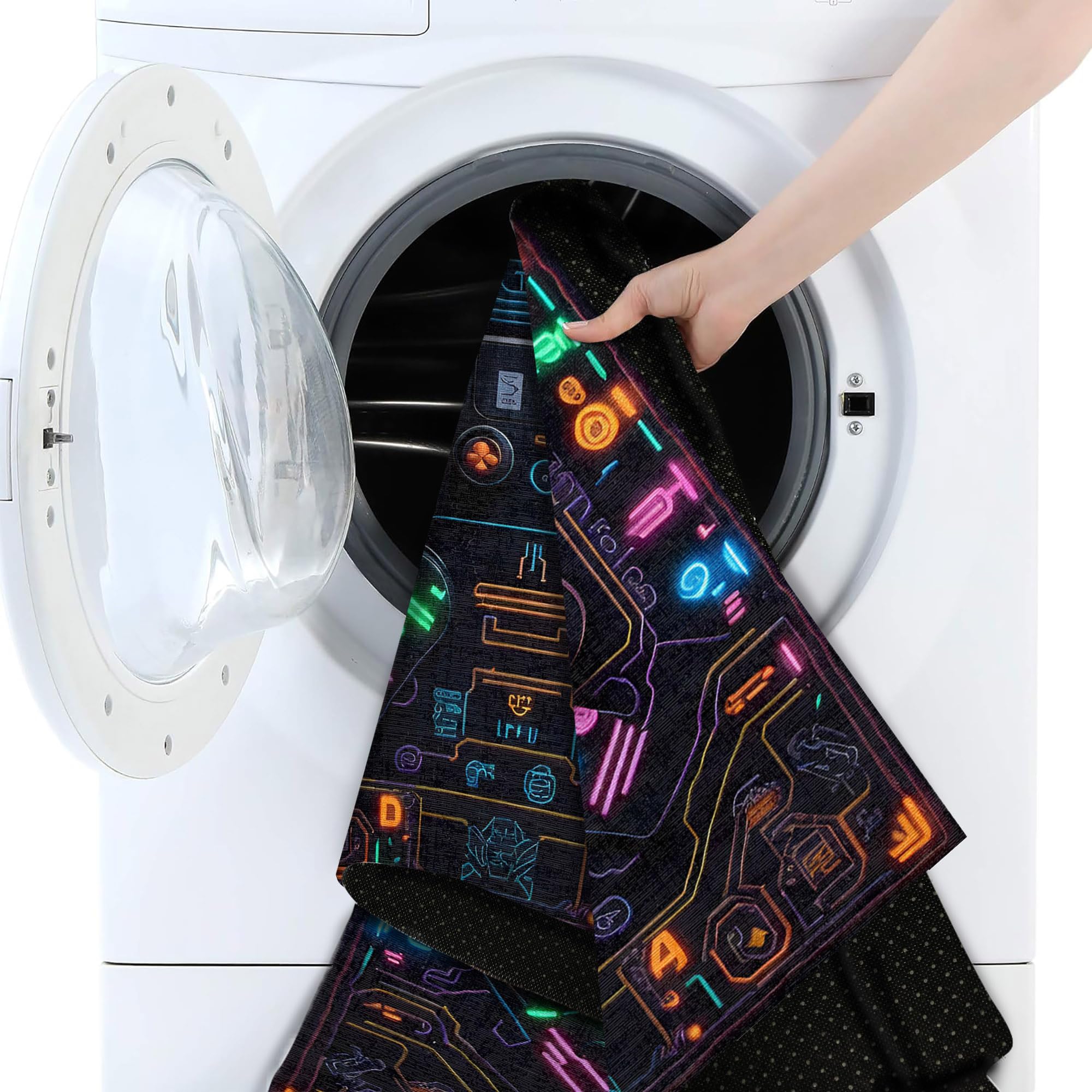 bamyum Blackcat Gamer Bedruckter Teppich Chenille-Druck Maschinell Hergestellt für Spielzimmer, Gamer-Teppiche für Schlafzimmer, Videospiel Waschbarer Gaming-Teppich 120Xx180