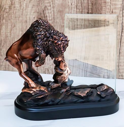 Miniatura 4 de Ebros Gift Rustic Western Buffalo Jump - Bisonte nativo americano con borde de acantilado rocoso con marco de fotos de vidrio estándar de 6 x 4