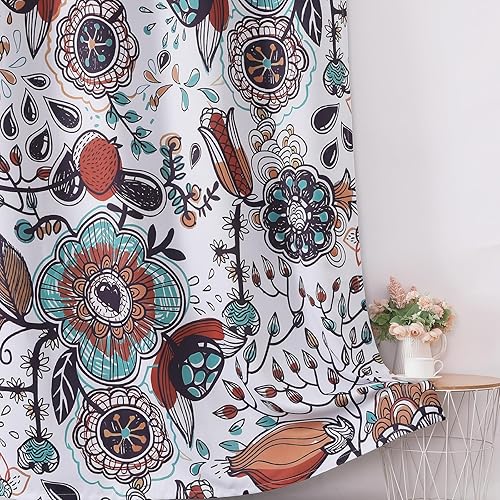 Miniatura 56 de Estelar Textiler Cortinas bohemias para oscurecer la habitación con hojas de arce de 84 pulgadas de largo, juego de 2 paneles para sala de estar,