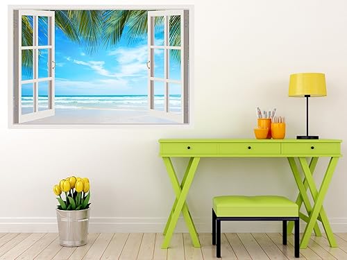 Vista 52 de Mi Alma Calcomanías de vinilo extraíbles 3D para pared, diseño de marco de ventana, amplia variedad de vistas realistas, fáciles de aplicar, Vista