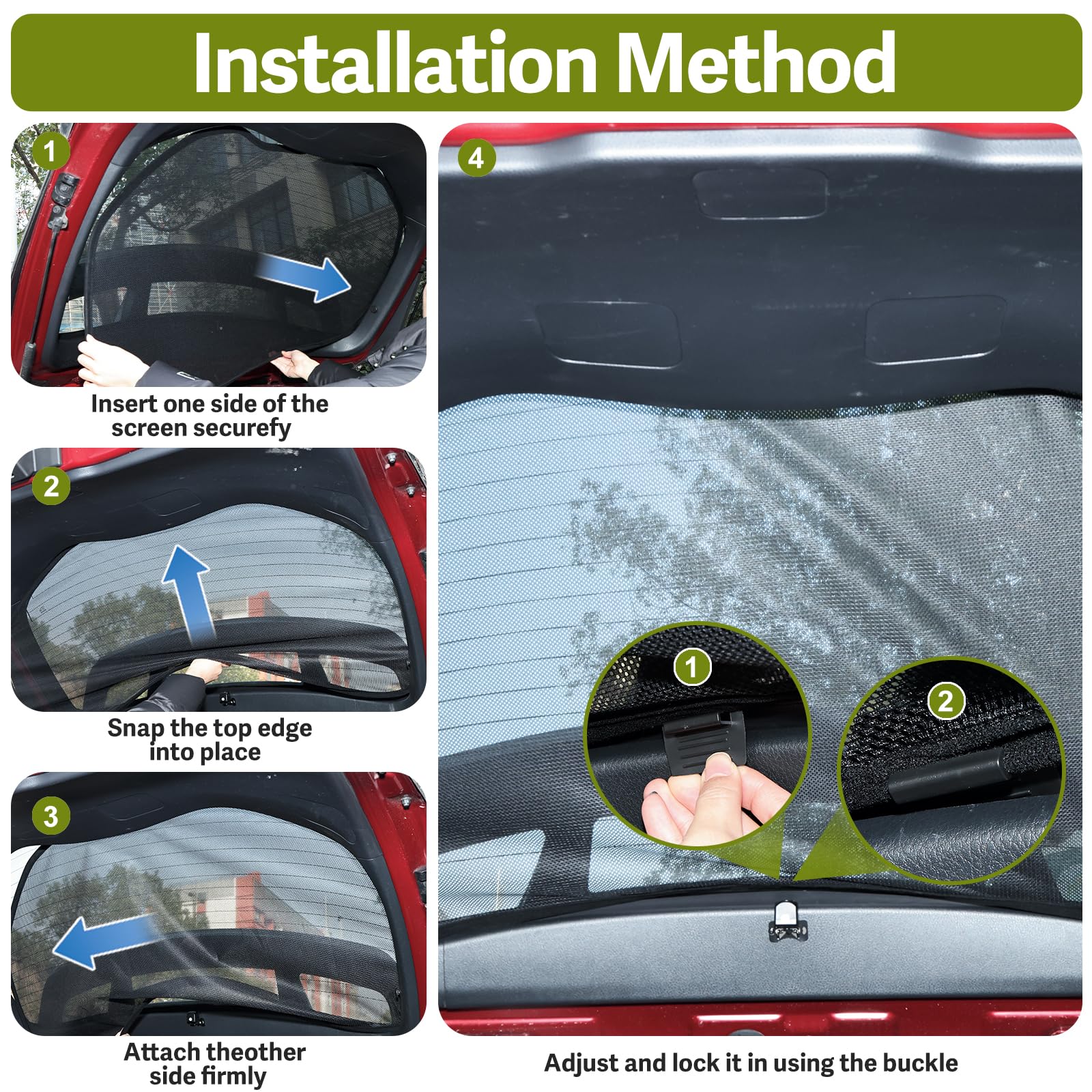 ZATOOTO Pare Soleil pour VW ID4 Lunette arrière,Intimité,Maille,Camping | 1PCS,Ajustement précis,Installation facile,Intimité,Protection du coffre,Pliable,Vue dégagée,Durable