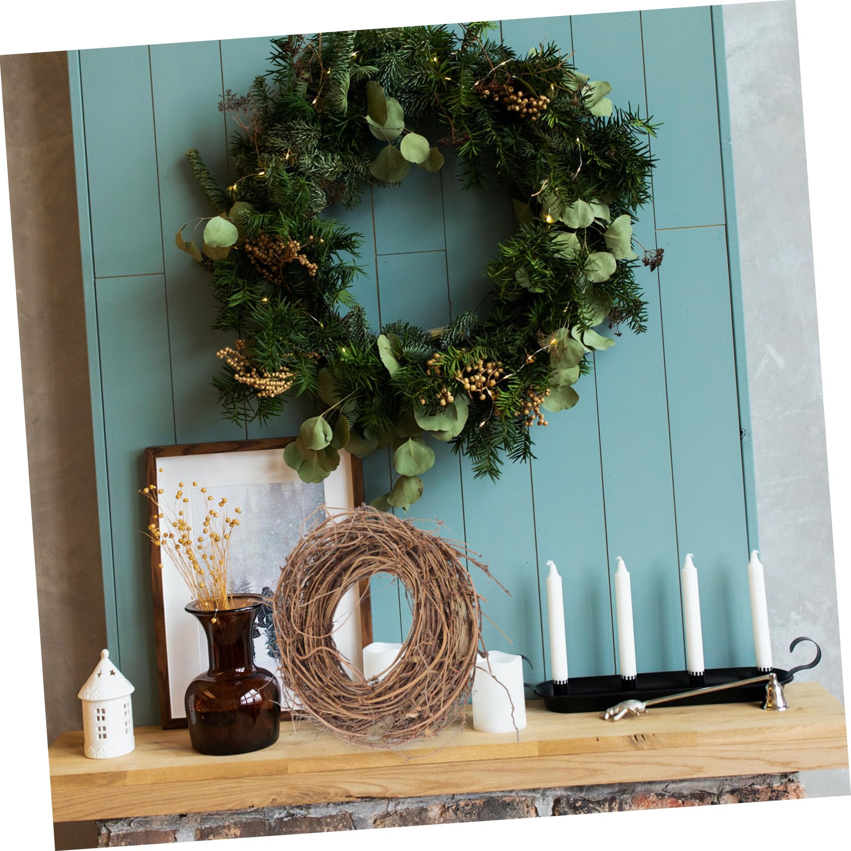 Rattan Selbstgemacht Kranz Für Festliche Anlässe Und Weihnachtsdeko Geeignet Für Balkon Treppenhaus Und Restaurant