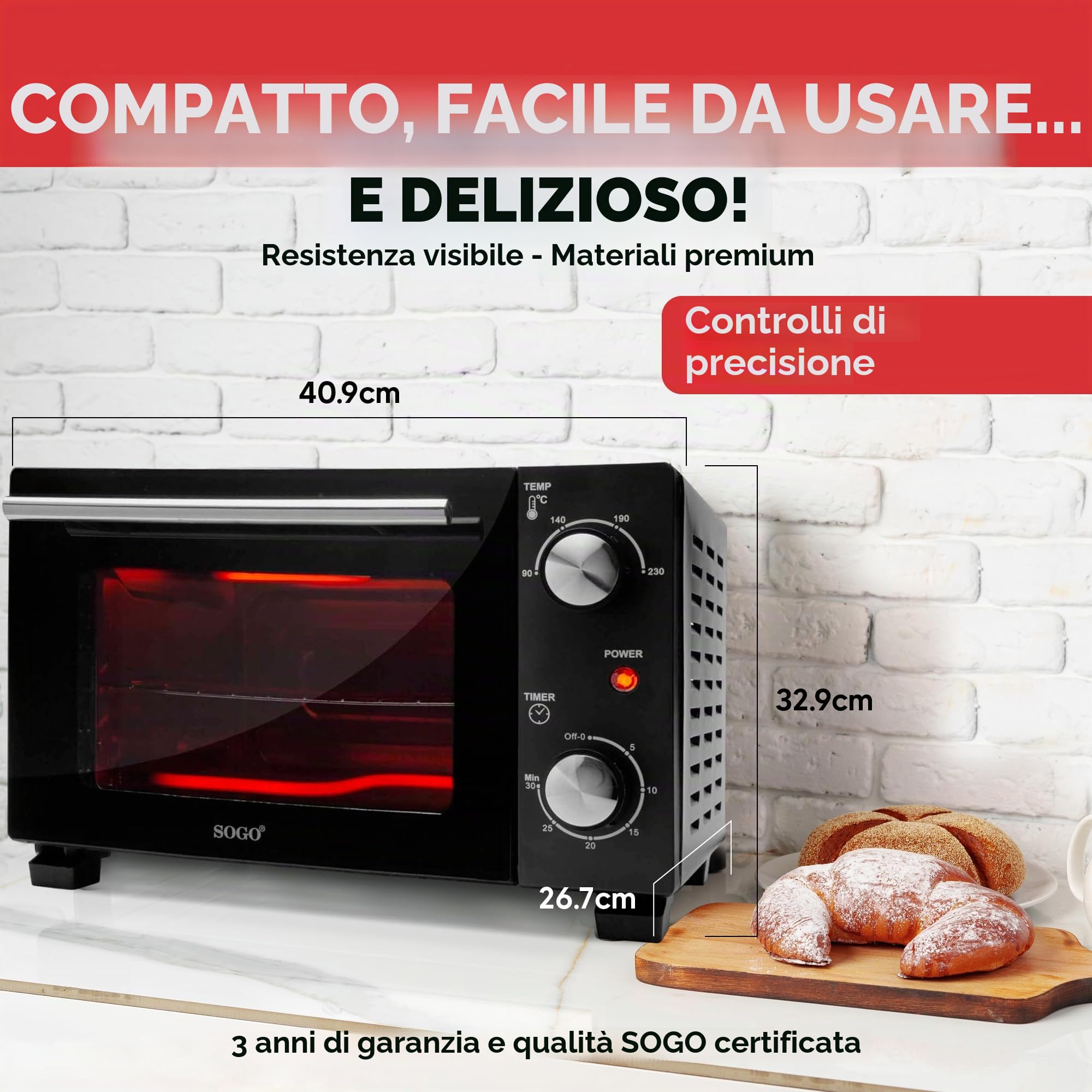 SOGO SS-10530 MINI FORNO TOSTER -10L - 1000W