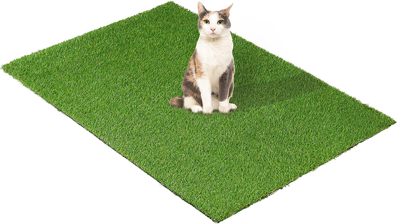 HBM 20 MM Artificial Grass Turf Indoor/Outdoor Rug Synthetic Lawn Grass Carpet, Easy Installation Multi-use Astroturf, Pets Dog Turf with Drain Holes (2FT X 15FT)