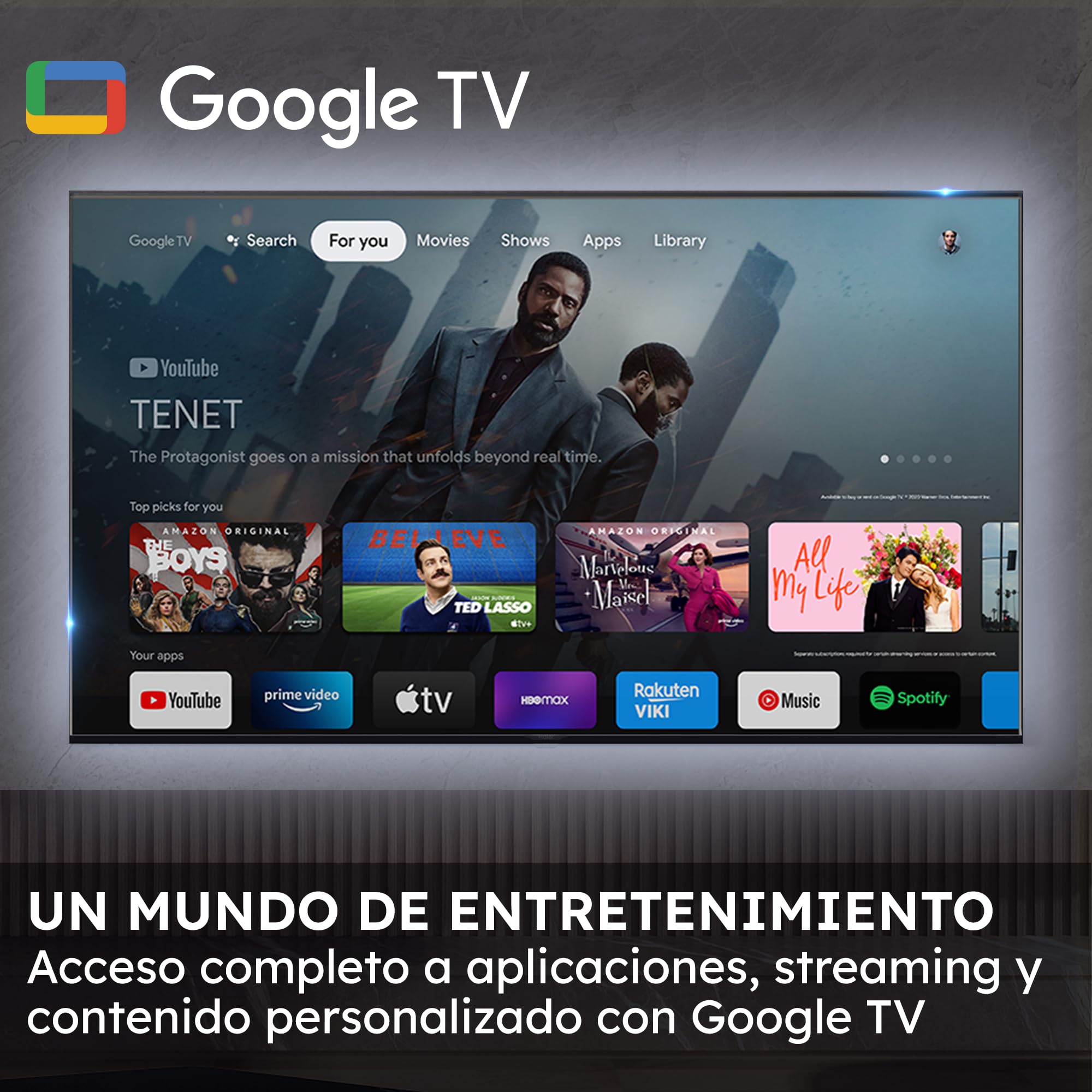 Haier QLED 4K UHD H50S81FUX - 50", Smart TV, Google TV, Dolby Audio, HDR 10, Smart Remote Control, Google Assistant, Bluetooth 5.1, 120Hz Gaming, USB 2.0, DBX TV, HDMI 2.1 x 4, Sin Marcos, 2025