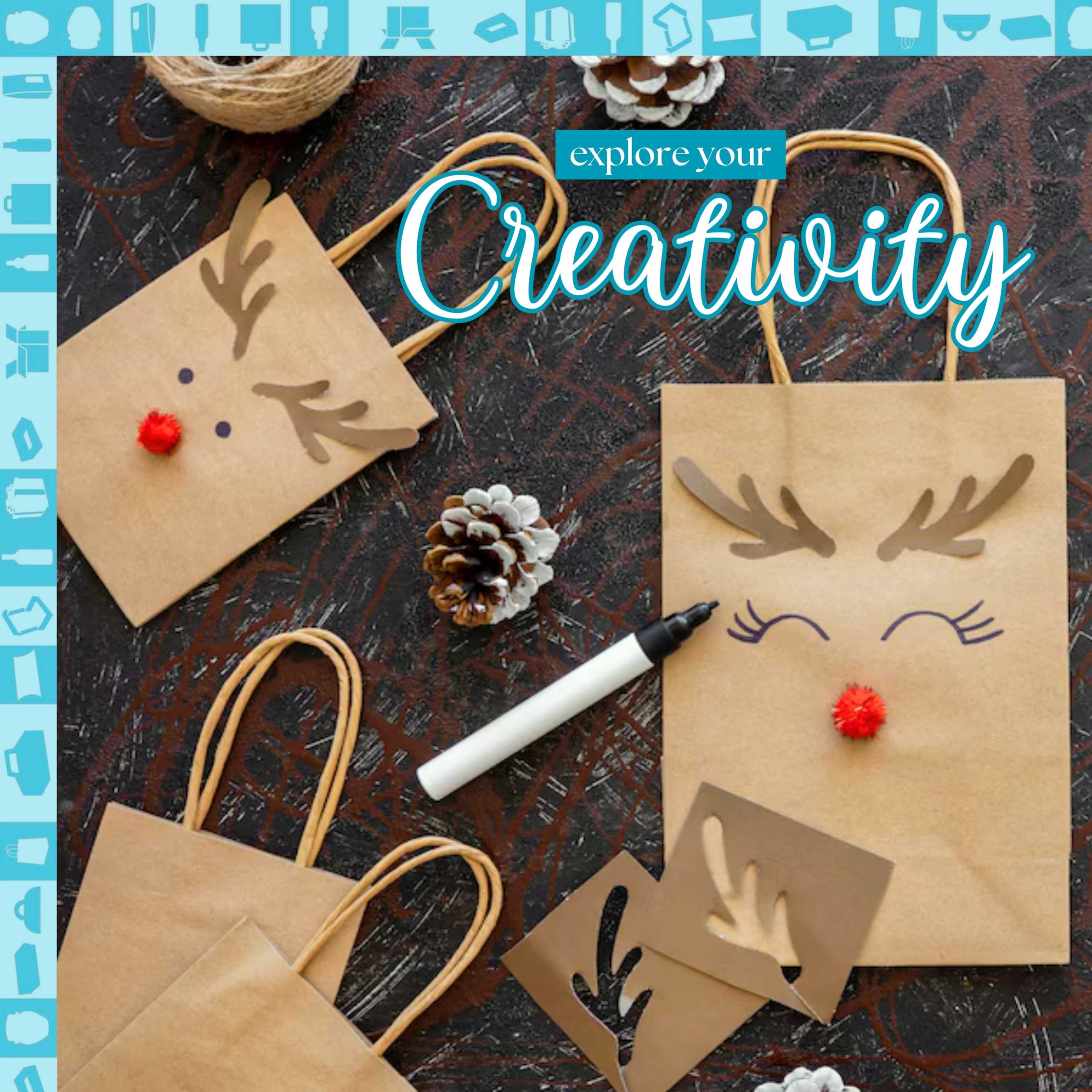 50 sacchetti regalo in carta kraft, 25 x 10 x 32 cm, sacchetto regalo di compleanno, sacchetto regalo con manici intrecciati, ideale per confezioni regalo, celebrazioni, Natale, matrimonio, festa
