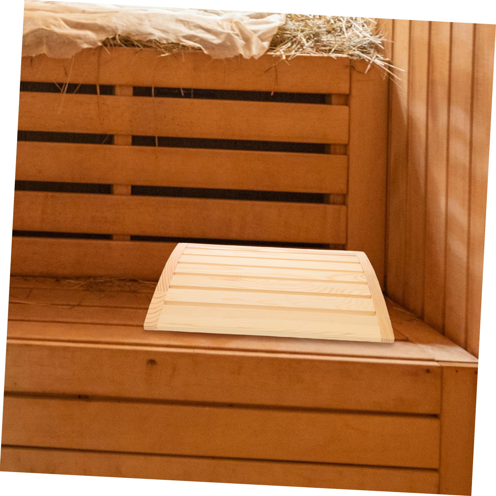 Toyvian Appui-tête Bois Naturel pour Sauna Coussin Ergonomique Fait Main pour Soutien Cervical Accessoire pour Spa et Vapeur Gestion Sueur Détente