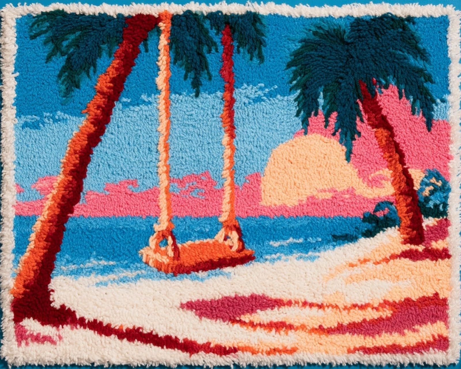 Wallphantom DIY Latch Hook Rug Making Kit for Adults,Swings on the Beach