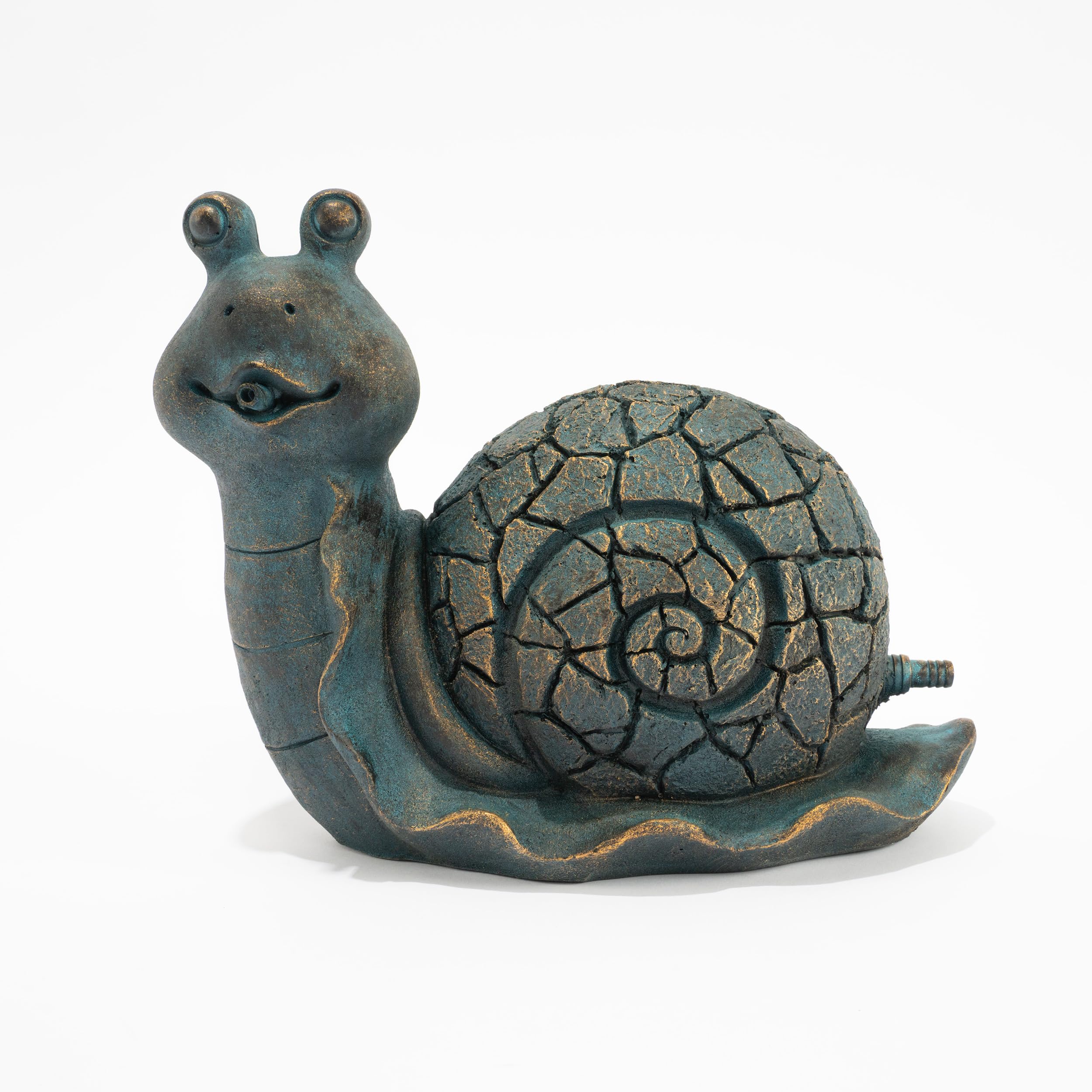 Esotec Wasserspeier Figur Schnecke Emilius, Altkupfer Design, Gartenteich Wasserspiel, Teichfigur, Gartenfigur, Wasserlauf Deko, H=22,5cm 100773