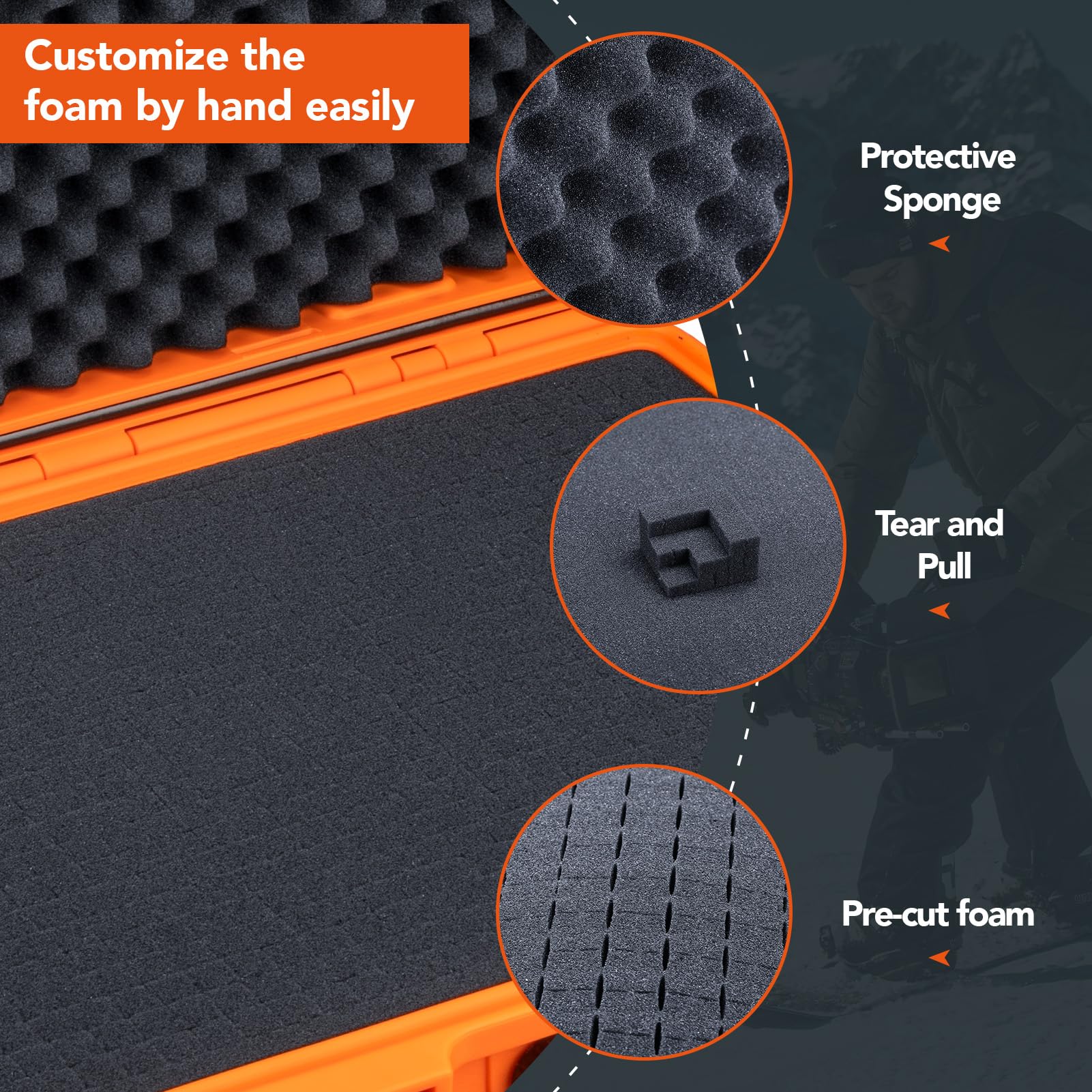 Lykus HC-4410 Maletín Estuche Case Impermeable con Espuma, Tamaño Interior 44x29x12 cm, Adecuada para Ordenador portátil, dron pequeño, videocámara, cámara de acción y Otros