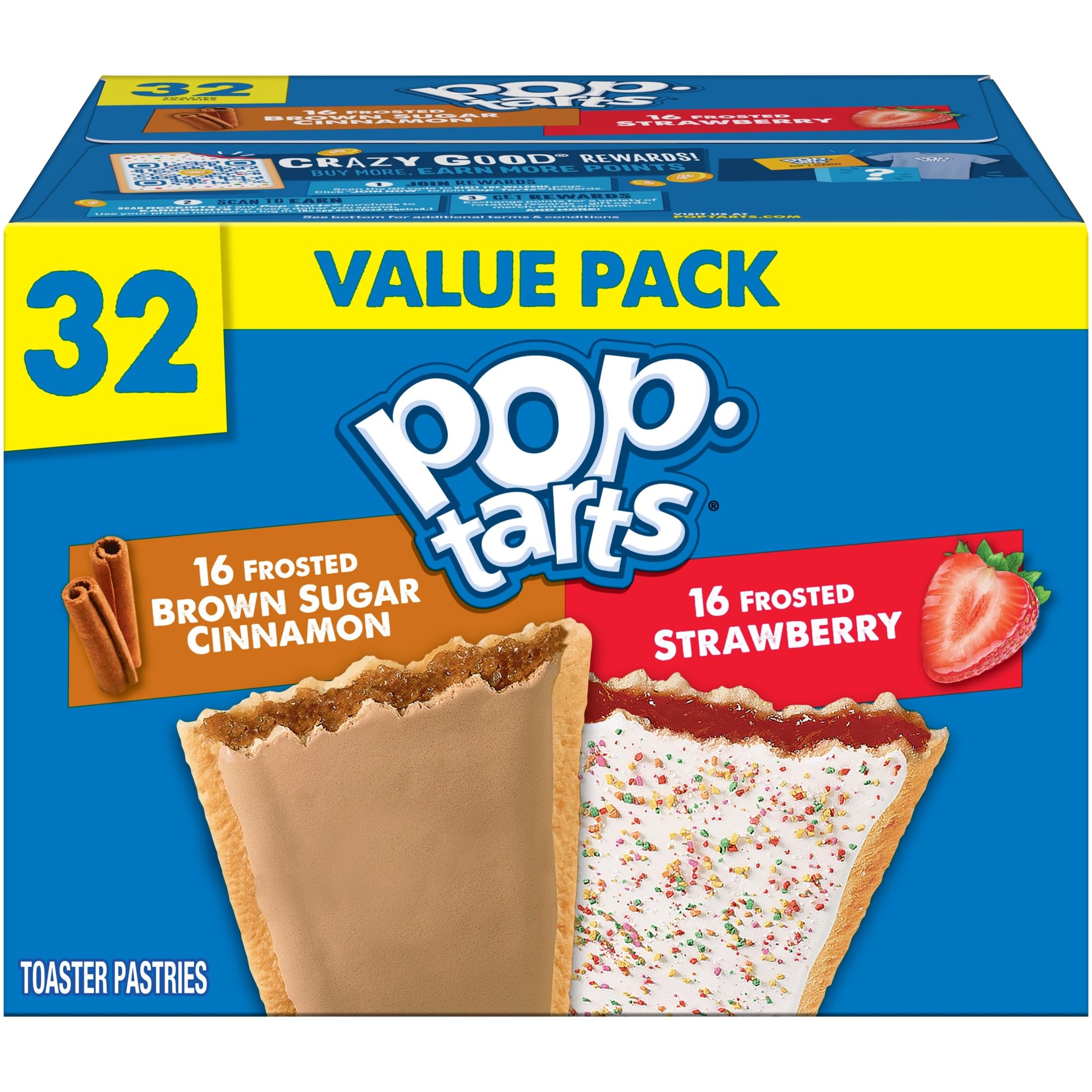 Toaster Pastries, Breakfast Foods, Kids Snacks, Variety Pack, 54.1oz Box (32 Count)