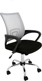 La Silla Española Ribadeo Silla de Oficina sin Reposacabezas, Poliéster y Rejilla, Gris, 53.5x57x98 cm