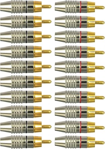 CESS RCA Plug Solder Gold Audio Video Adaptador Cable Conector (20 unidades)