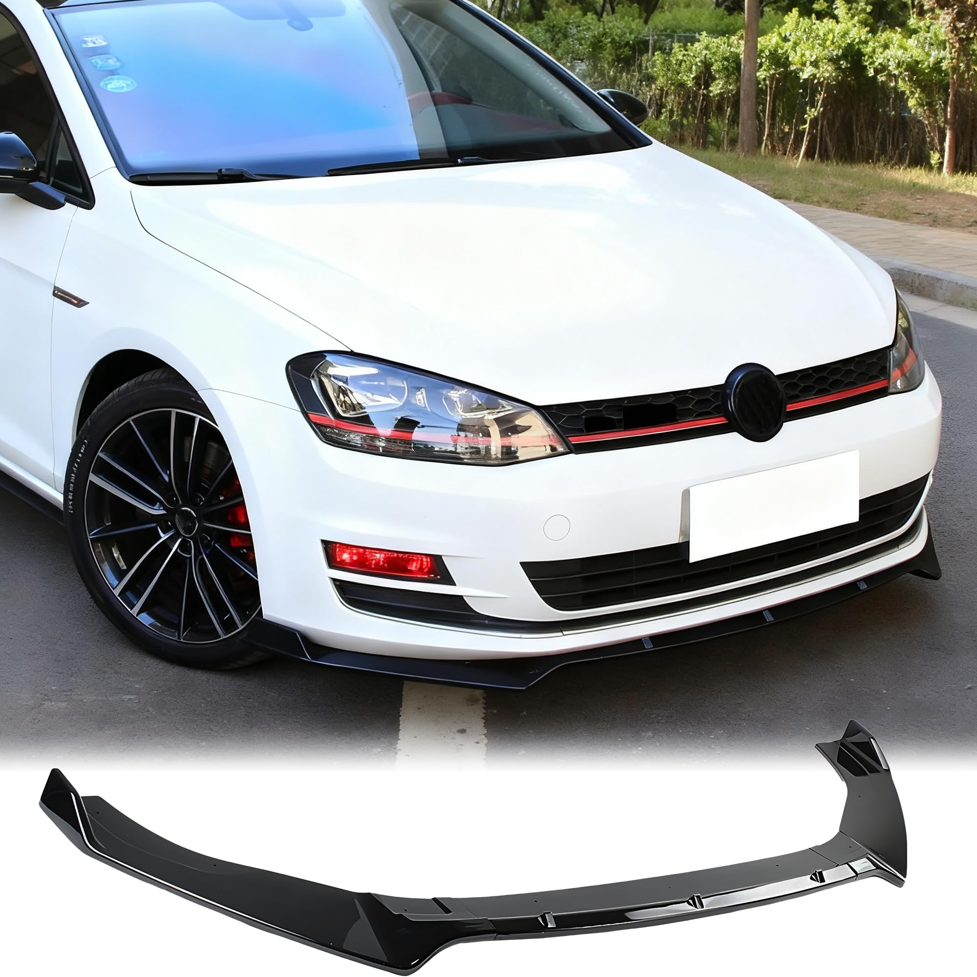 MUTUSAISI Séparateur Lèvre Avant pour Volkswagen VW Golf 7 VII MK7 Hatchback Variant SW 2013-2016,Voiture becquets Avant Pare-Chocs Corps pelles Garde Spoiler Accessoires(Noir Brillant)