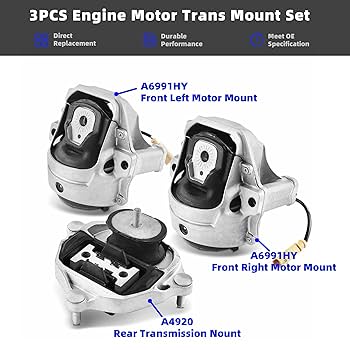 Amazon.com: Generic 3PCS Engine Motor Trans Mount Set