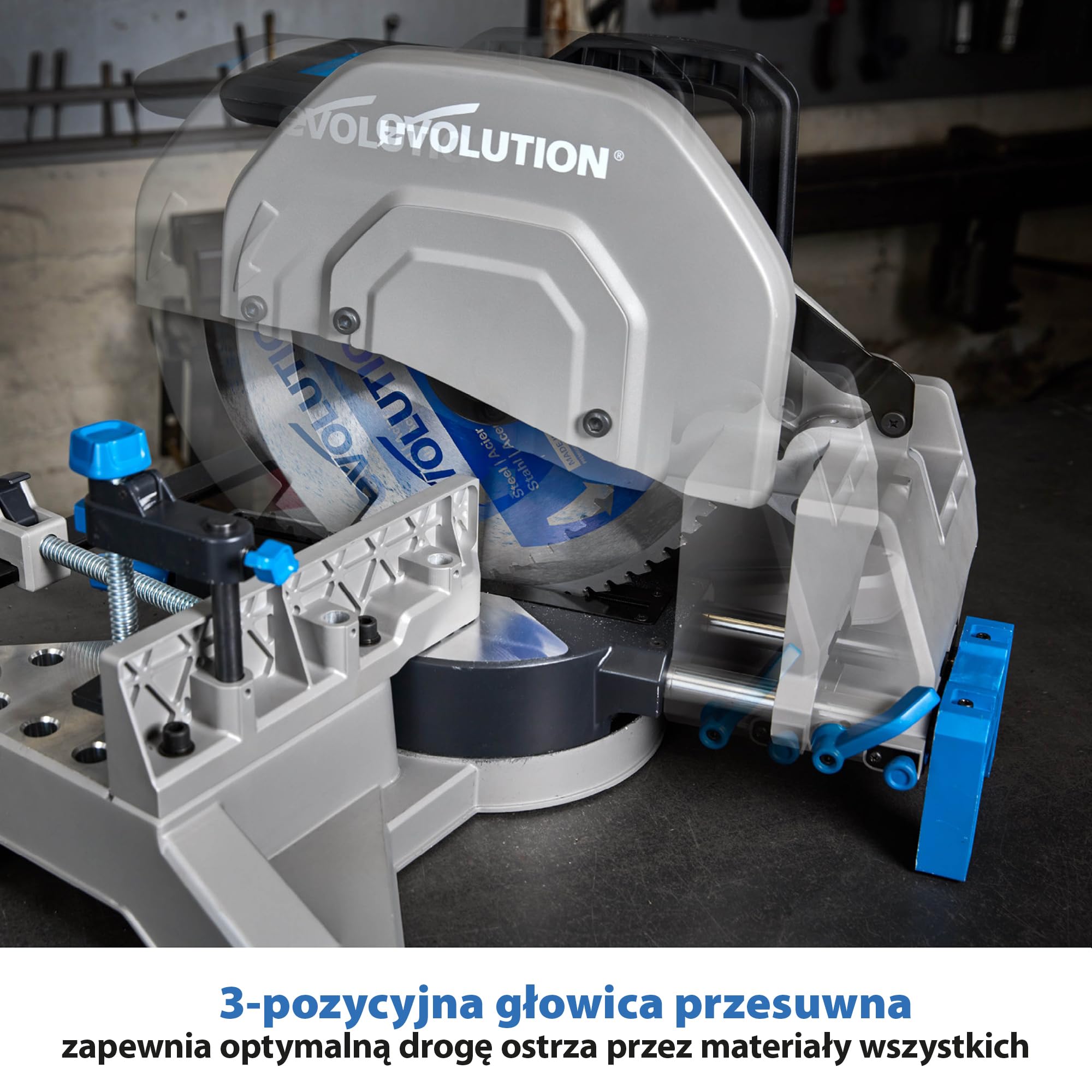 Evolution Power Tools S355MCS Ukośnica / Przecinarka, Piła do Cięcia, Piła Ukosowa, Wytrzymała Ukośnica do Cięcia Metalu, 355mm Ostrze w Zestawie 230 V