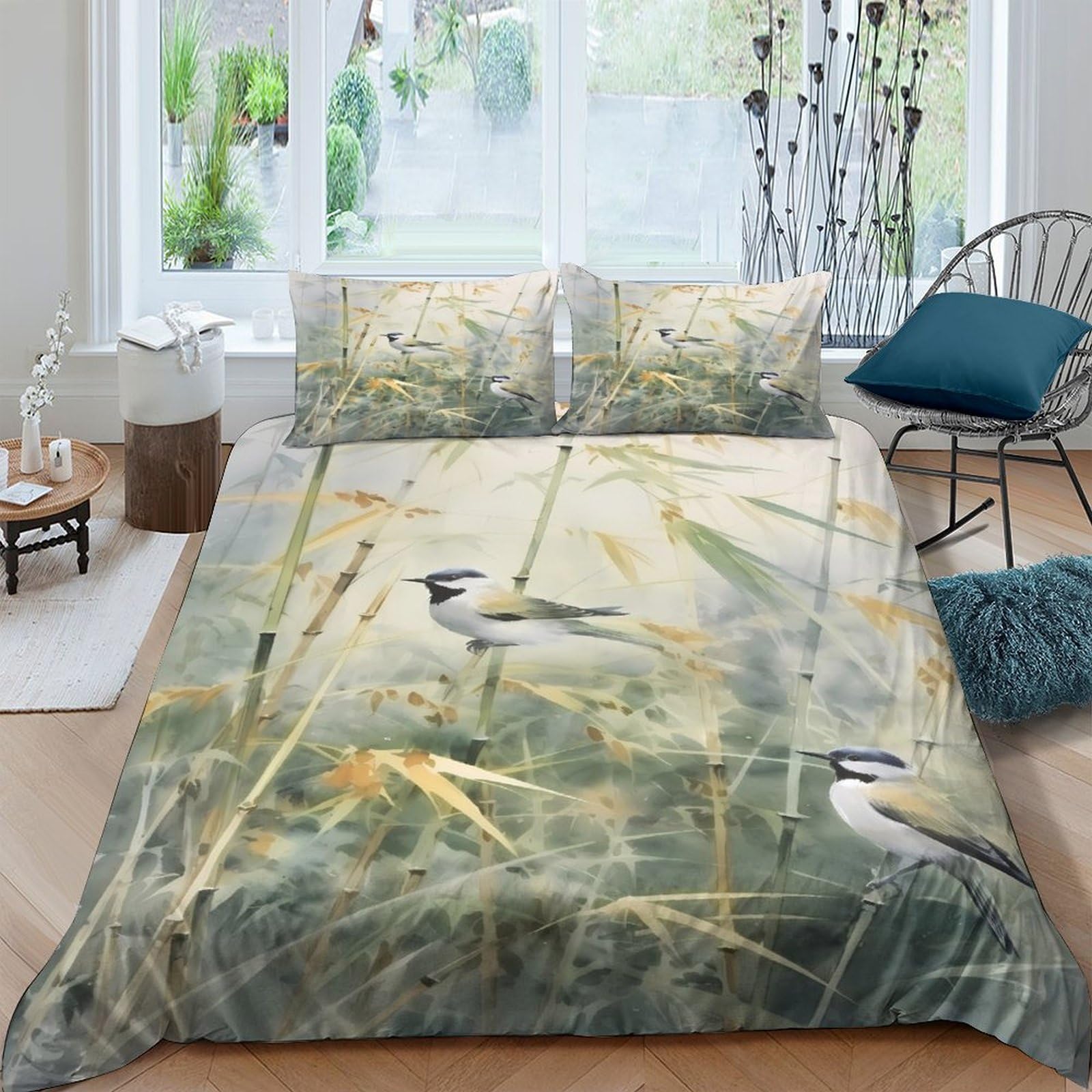 Ctjqhvkz Style-8 3D Printed Heron Reed Fitted Sheet Microfiber Soft Breathable Marsh Grass Mattress Cover For Bedroom Guest Room Decor Single（135X200cm）