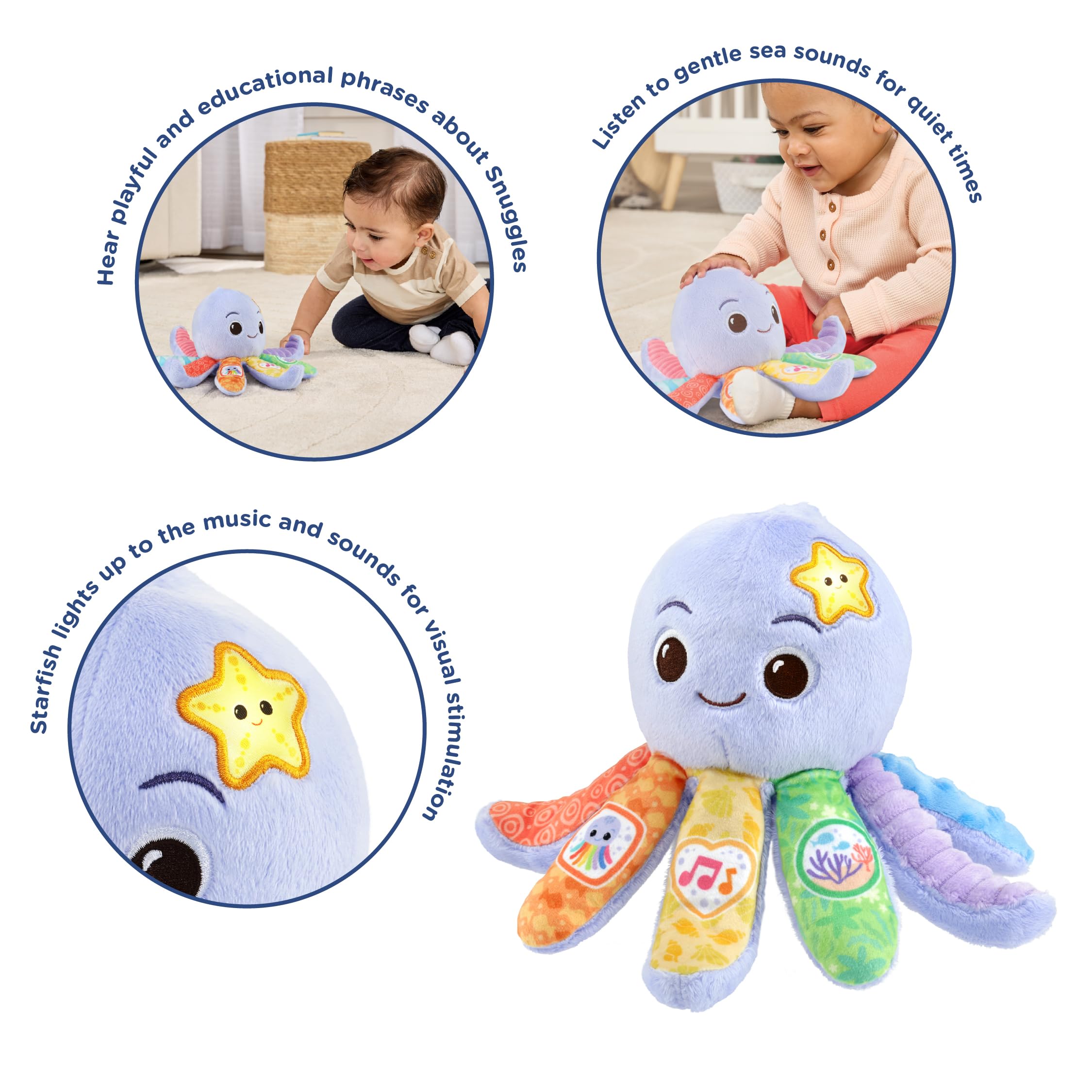 VTech Snuggles the Octopus, Sensory Toy with Different Fabric Textures - Image 2
