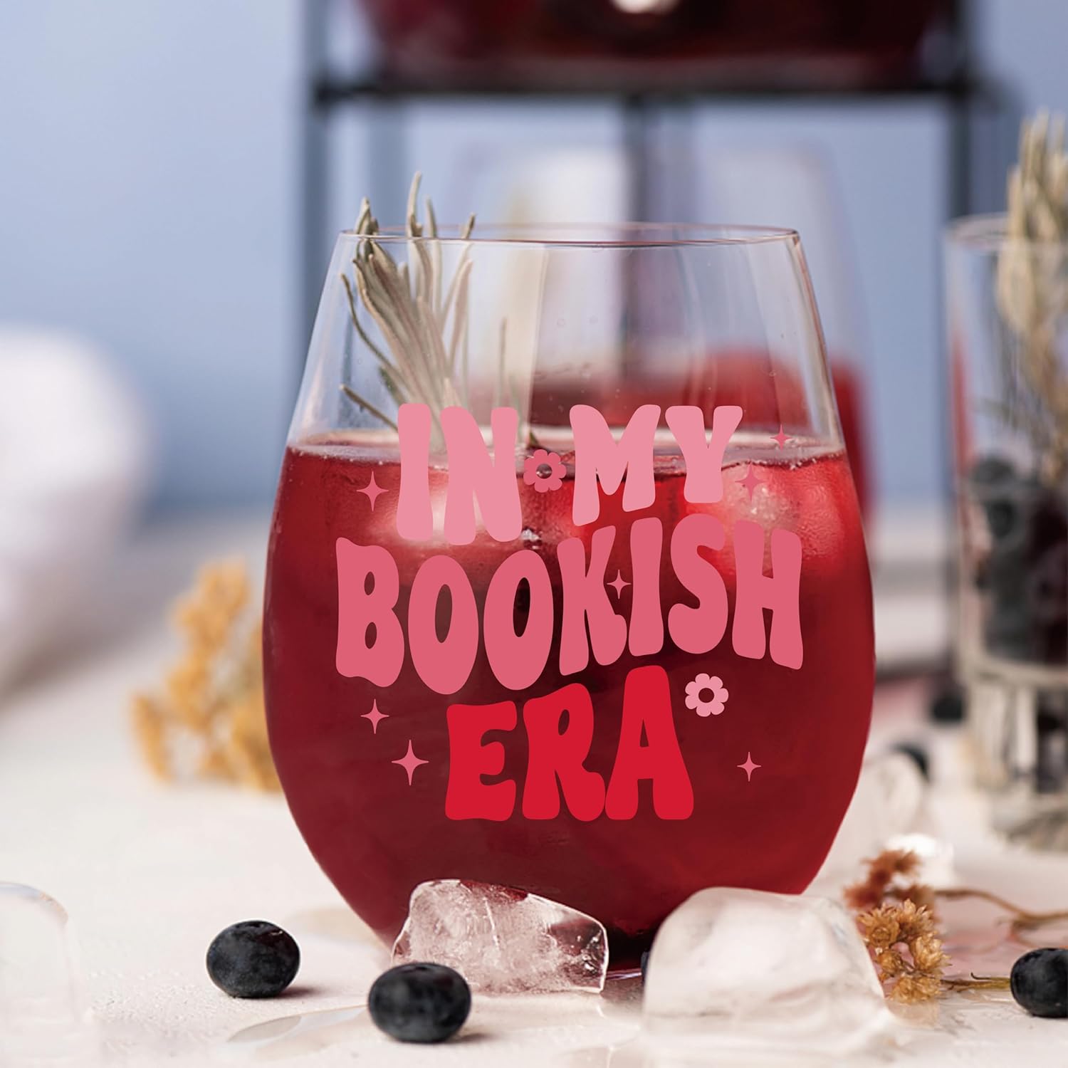 AGMDESIGN In My Bookish Era Cute Double Sided Wine Glass, Book Club Gift for Librarians, Perfect for Female Book Lovers Xmas Birthday Gift Ideas for Bookworms - Reading Party Favors Decorations - Image 5