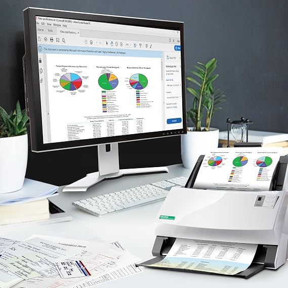 Plustek PS3140U Duplex Document Scanner for Citrix Ready & Twain PC and Mac Scanning and Storing Documents