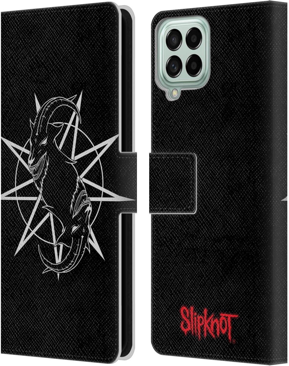 Head Case Designs Officially Licensed Slipknot Goat Logo Key Art Leather Wallet Case Compatible with Samsung Galaxy M53 (2022)