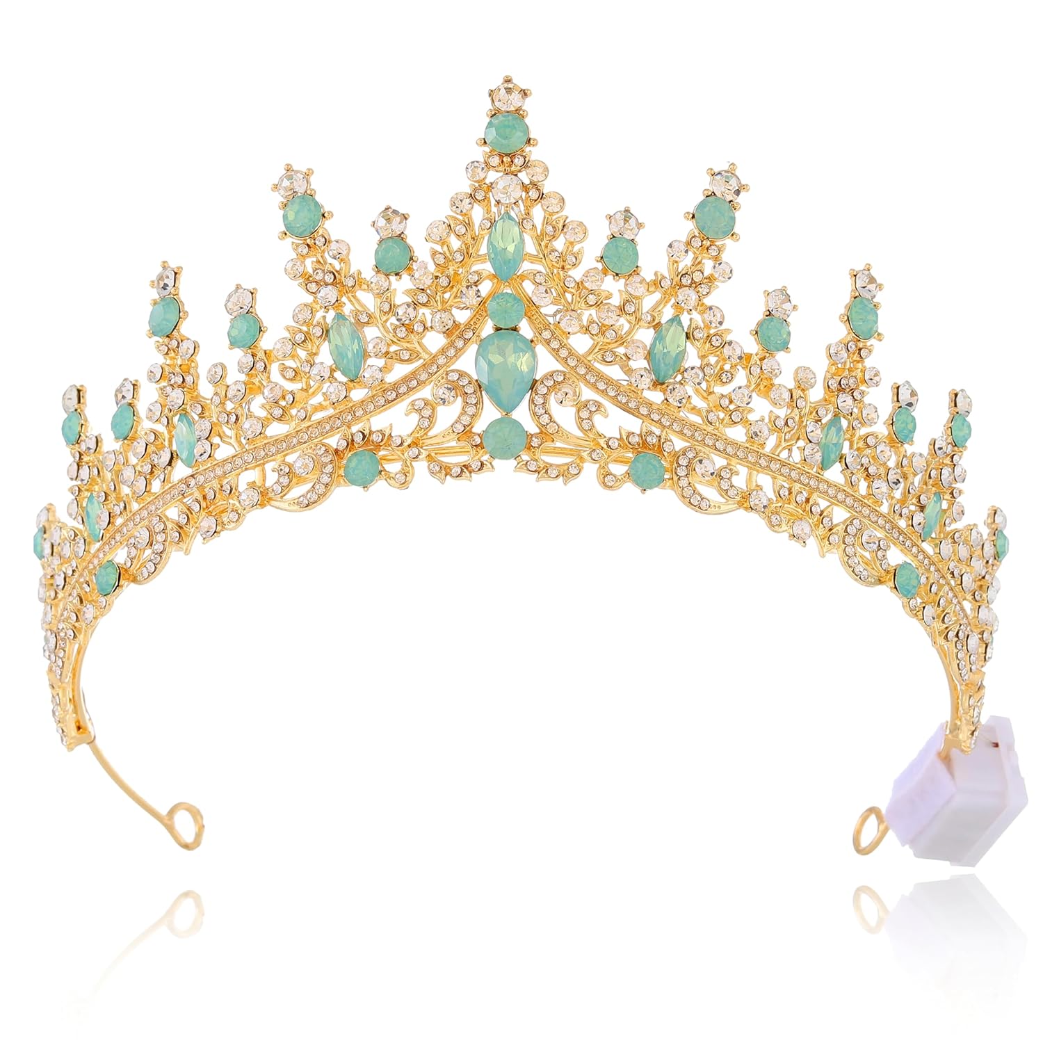 Kilshye Light Up Rhinestone Crown Gold Wedding Tiara Prom Costume Hair Accessories for Women - Image 2