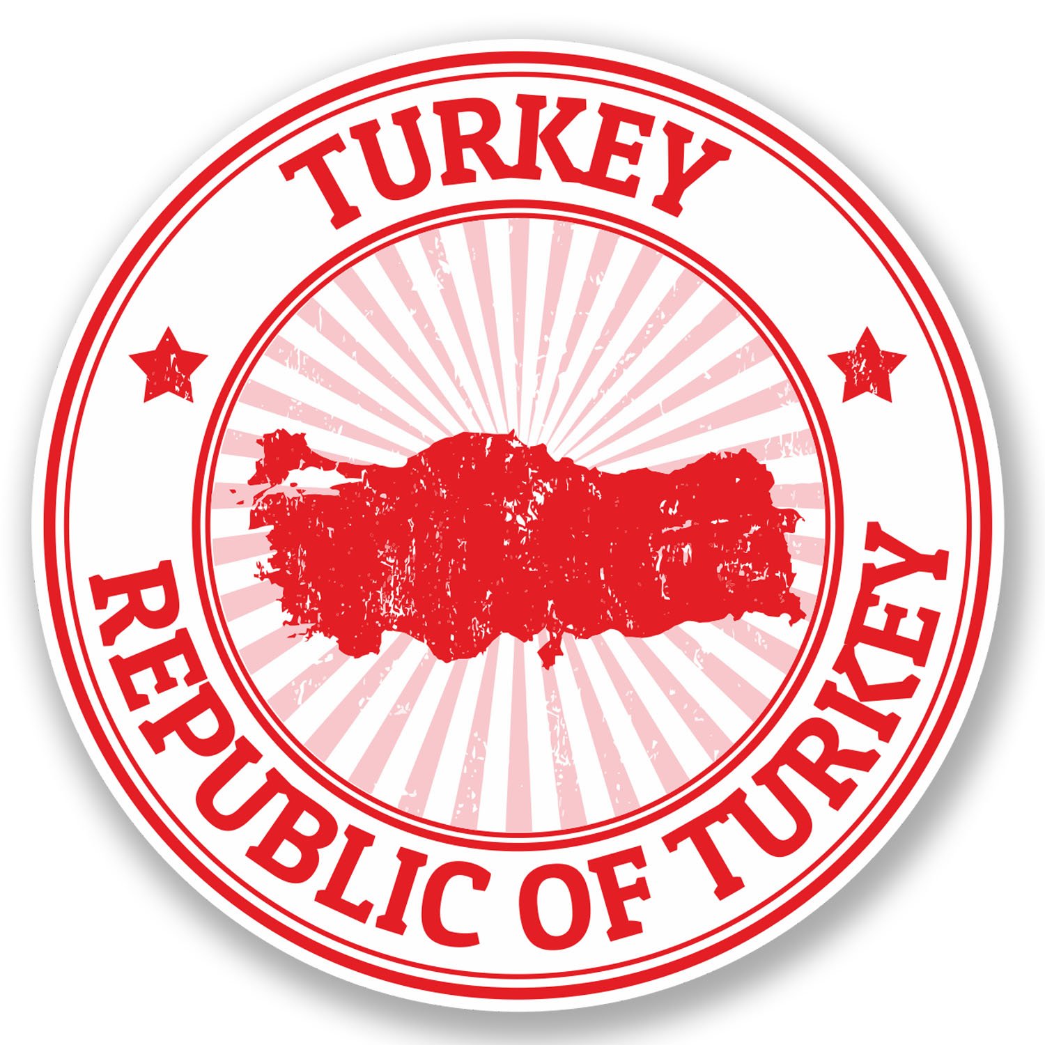 Destinationvinyl Multi 2 X Turkey Vinyl Sticker Luggage Travel Bike Laptop Helmet Gift Map Flag #5401 (10Cm X 10Cm)