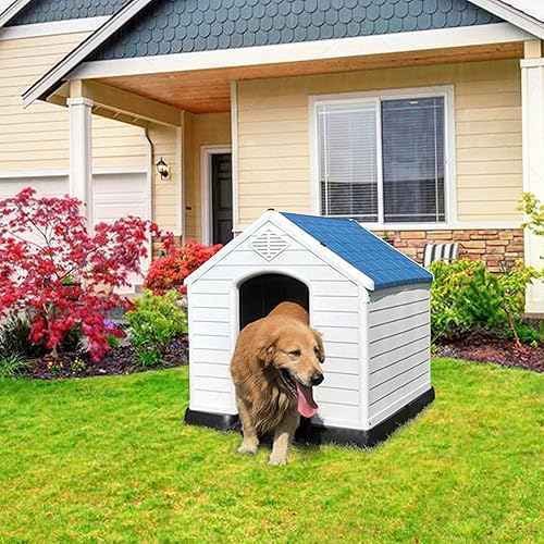 Miniatura 2 de ZENY Casa de plástico para perros, resistente al agua, para perros pequeños a medianos, para todo tipo de clima, para interiores y exteriores,