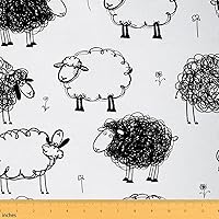 Vista 22 de Tela de mariquita por yarda, tela de tapicería de animales a rayas negras y marrones para sillas, sofá, tela impermeable de lunares geométricos