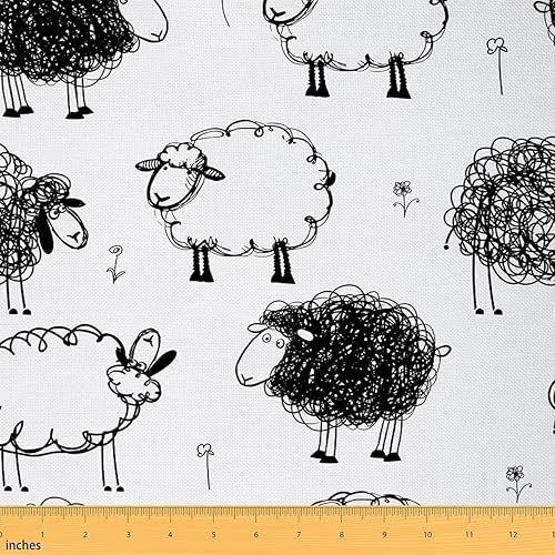 Miniatura 22 de Tela de mariquita por yarda, tela de tapicería de animales a rayas negras y marrones para sillas, sofá, tela impermeable de lunares geométricos