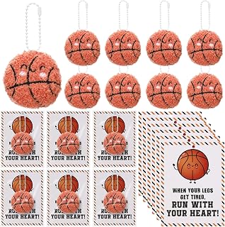 20 Set Basketball Gift Plush Keychain with Inspirational Cards Sport Decoration Basketball Goodie Bag Stuffers for Prize Team Coach Adults Players Lover Valentines day