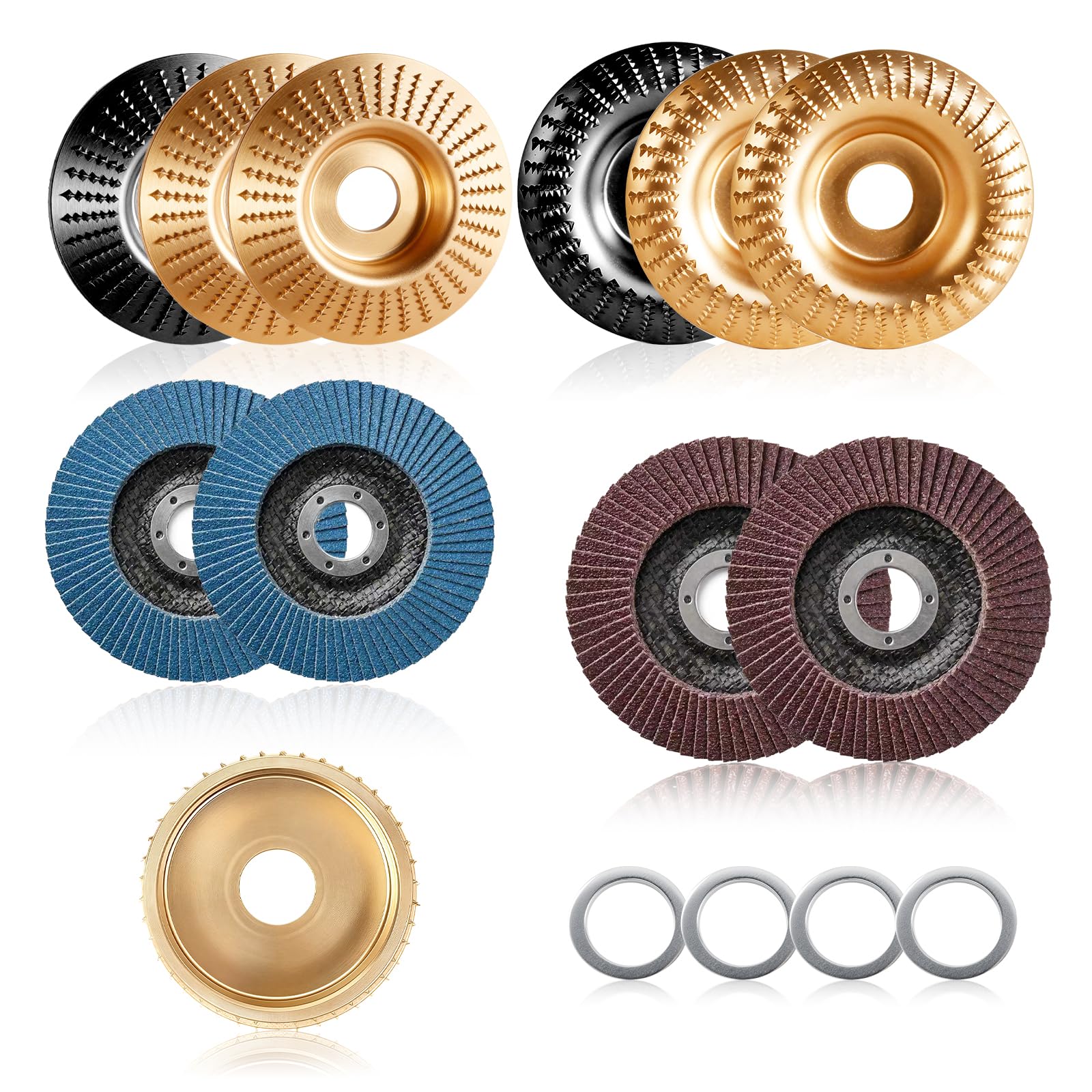 Wood Carving Discs Kit - 15 Piece for Angle Grinder -1