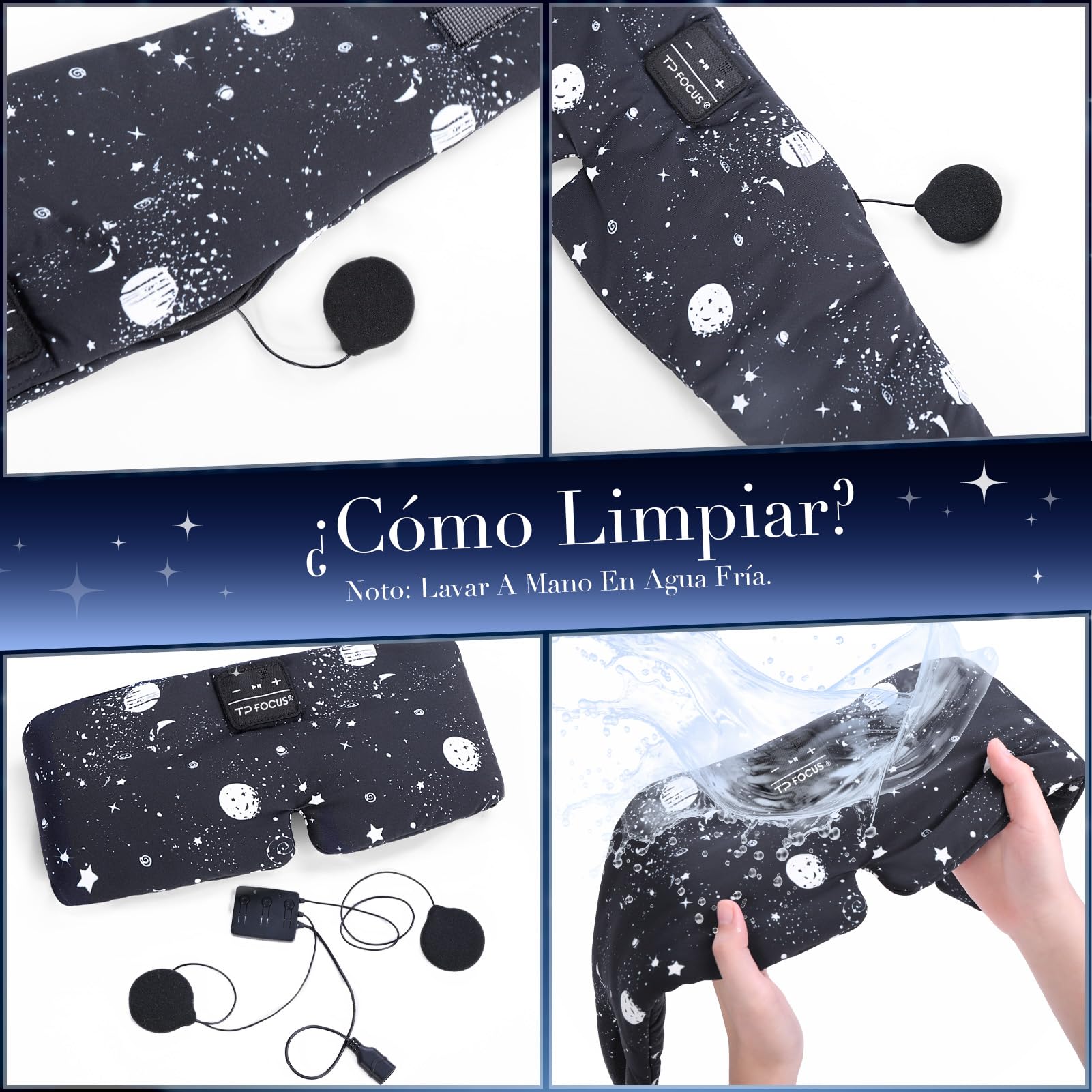 Antifaz para Dormir Bluetooth5.4 Auriculares Bluetooth Antifaz Seda de Morera 6A Sleep Mask 200% Blackout con Auriculares Bluetooth para Viajes/Siesta/Yoga/Meditación/Relajación-Estrellas | Seda suave y fresca | Sonido nítido | Altavoces ultrafinos | Lava