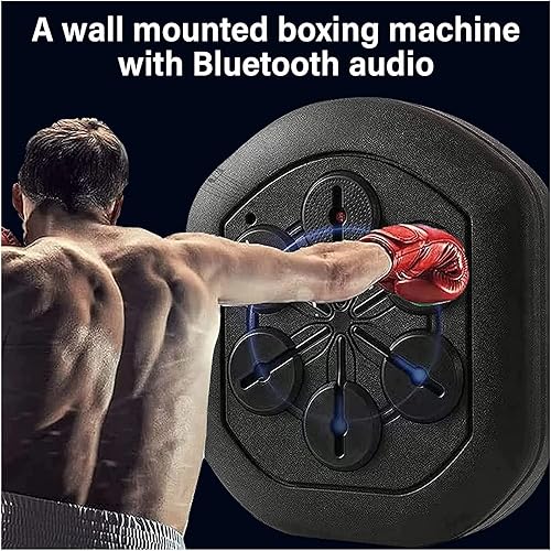 Miniatura 2 de BOYIDAI Máquina de boxeo musical montada en la pared, máquina de boxeo electrónica Liteboxer con guantes de boxeo montados con Bluetooth, luz LED,