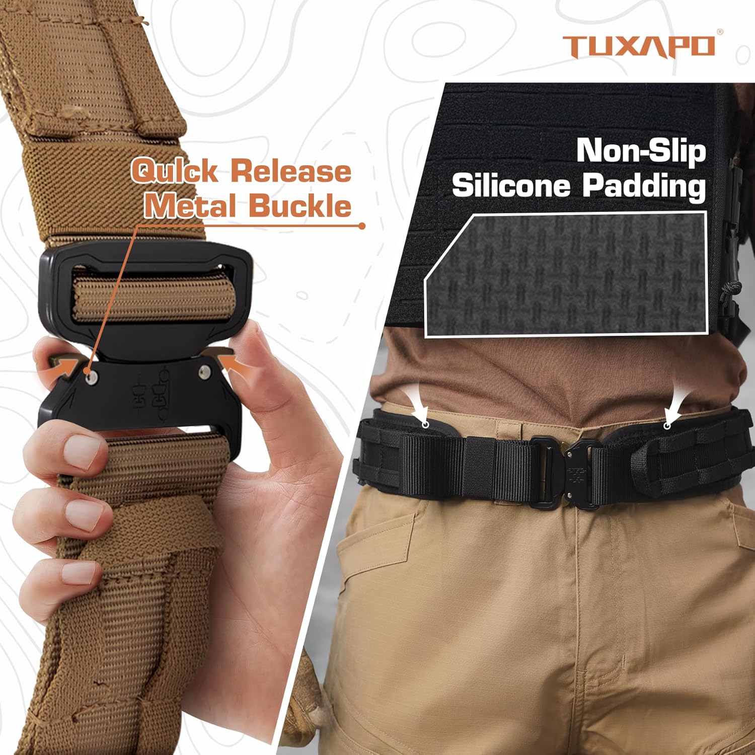 Quick Release Belt 1.75 Inch Inner & Outer MOLLE Tactical Belt with Anti-Slip Pad - Image 4