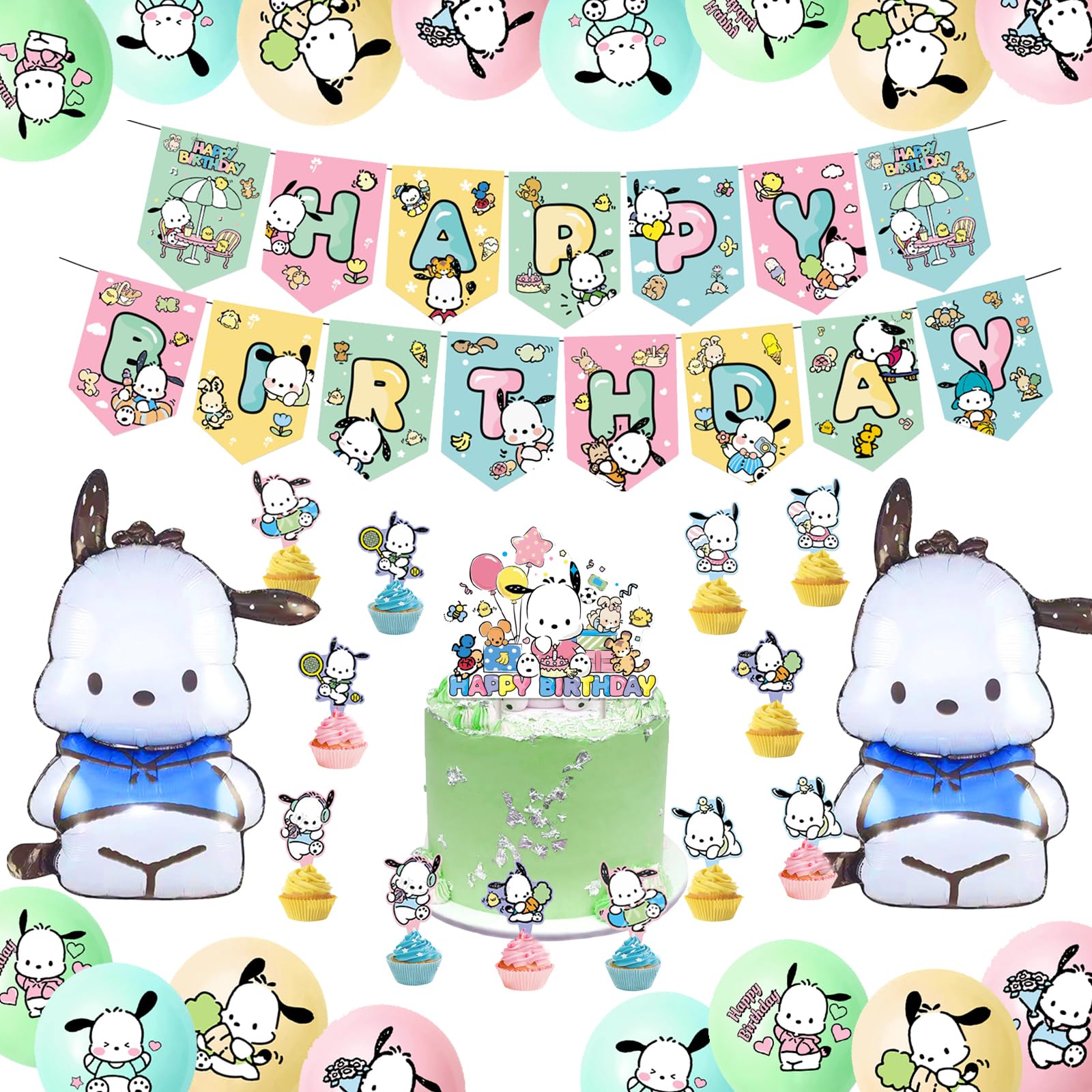 Amazon.co.jp: AddBanCha ポチャッコ 誕生日 飾り付けバルーン 風船