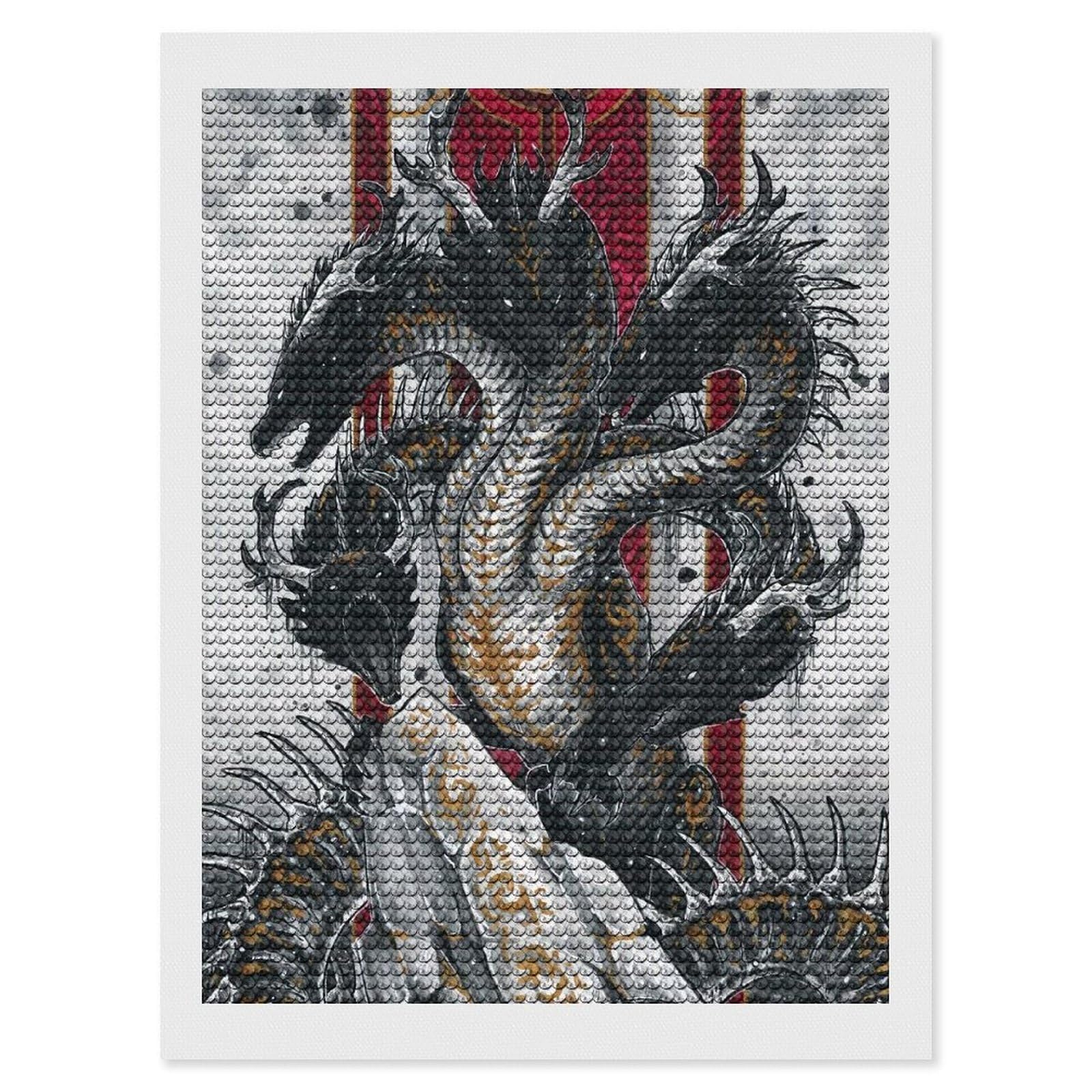 Junmoney Hydra Diamond Art Kit 12"x16", Neat Printed Canvas, Finish and Display, Relaxing DIY Hobby, Living Room Decor