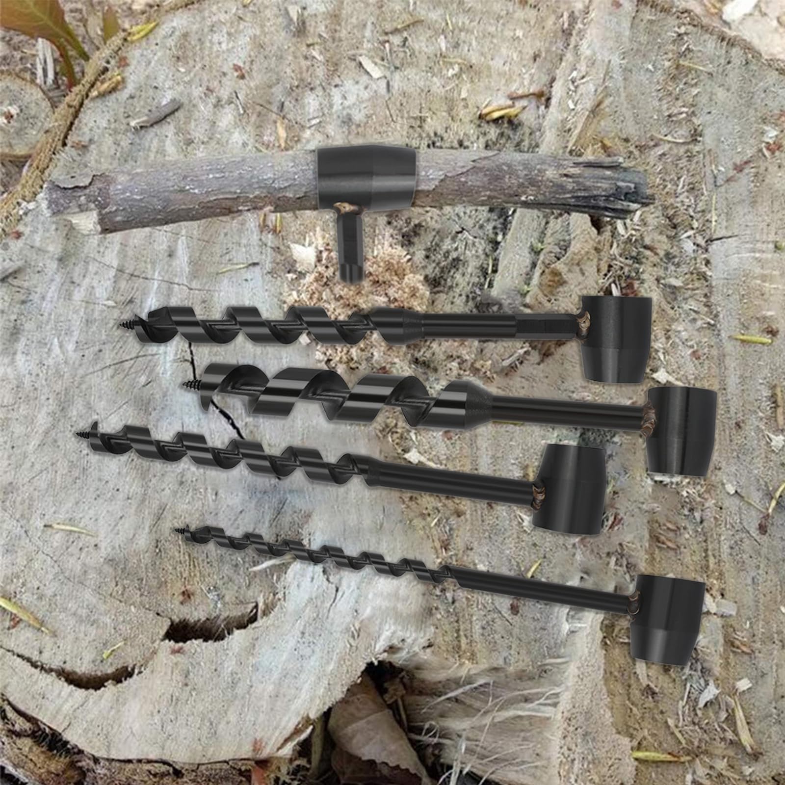 AUSTUFF Hand Auger Wood Drill, Scotch Eye Wood Auger Drill Bit for Bushcraft Backpack Camping, Outdoor - Image 4