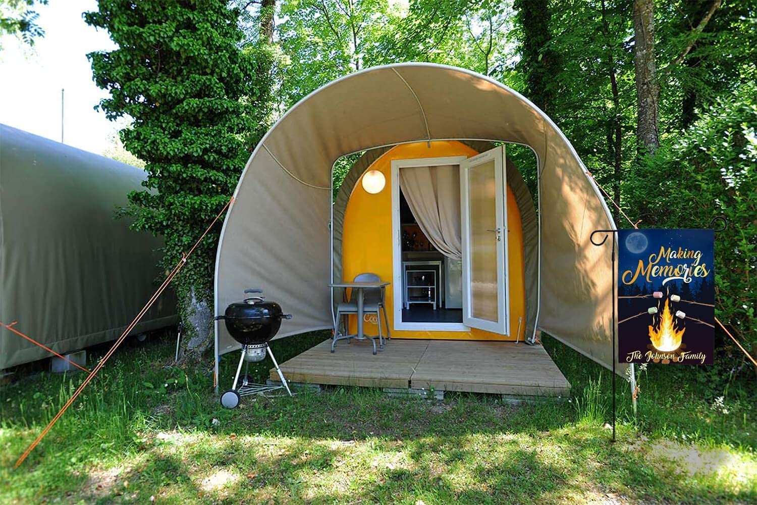 MALIHONG Drapeau De Jardin Personnalisé Pour Camping-car, Camping, Jardin, 31,8 X 45,7 Cm, Vertical Double Face, Bienvenue Dans Notre Camping, Petit Drapeau Pour Décoration De Vacances En Plein Air