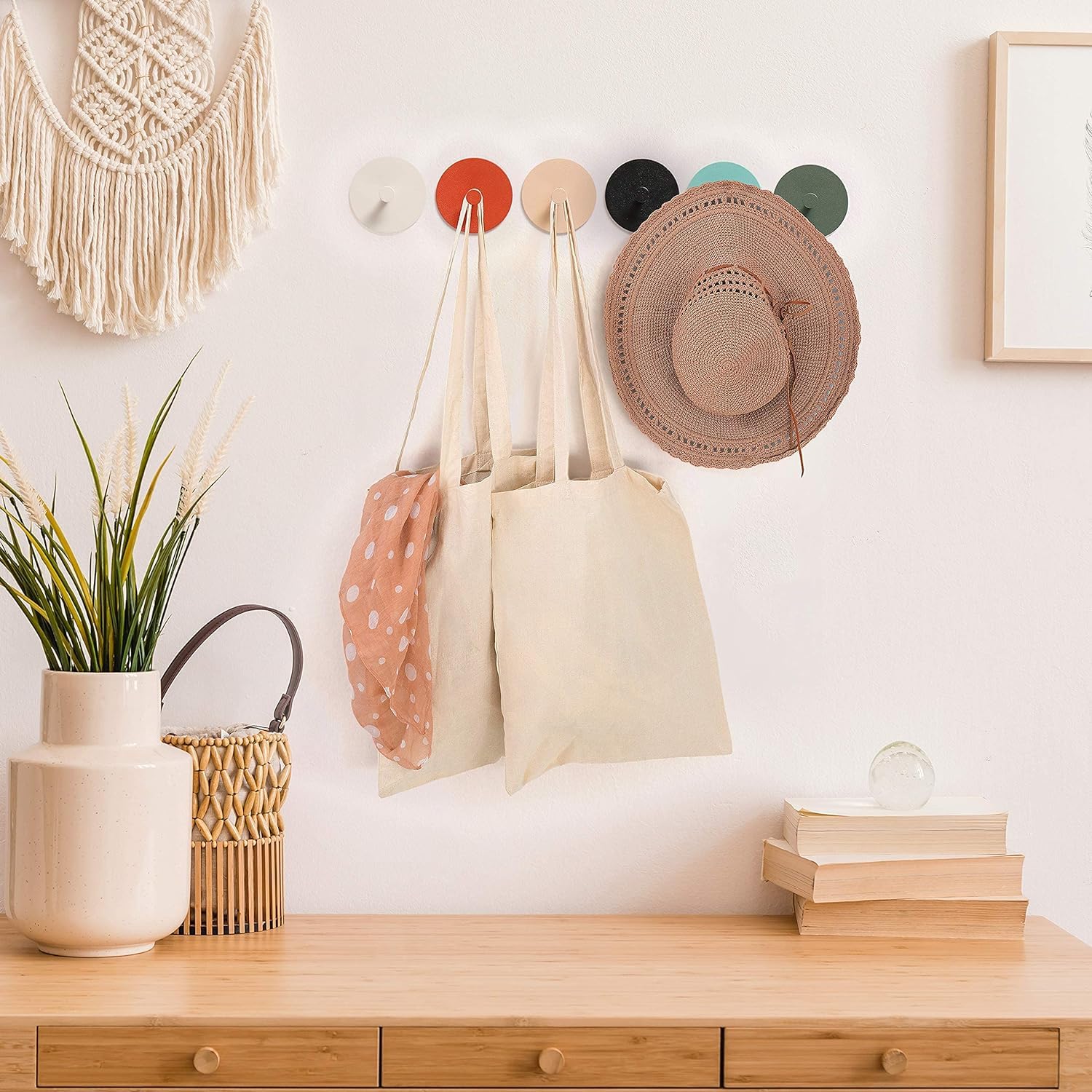 Ganci Appendiabiti Bambini 6 Pezzi - Legno Autoadesivo Animali - Foto 11