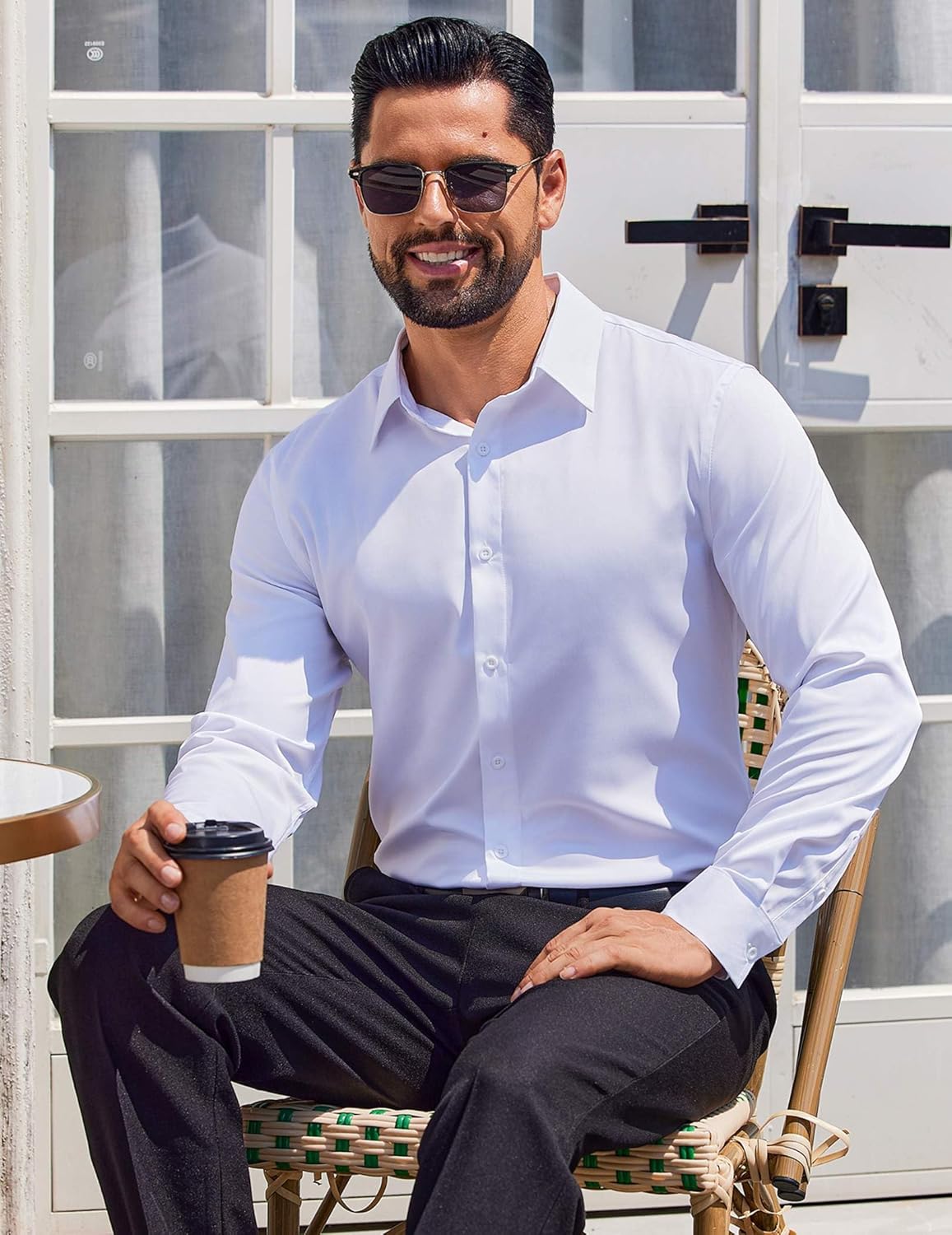 COOFANDY Mens Dress Shirts Long Sleeve Button Down Shirts Regular Fit Business Casual Shirts - Image 3