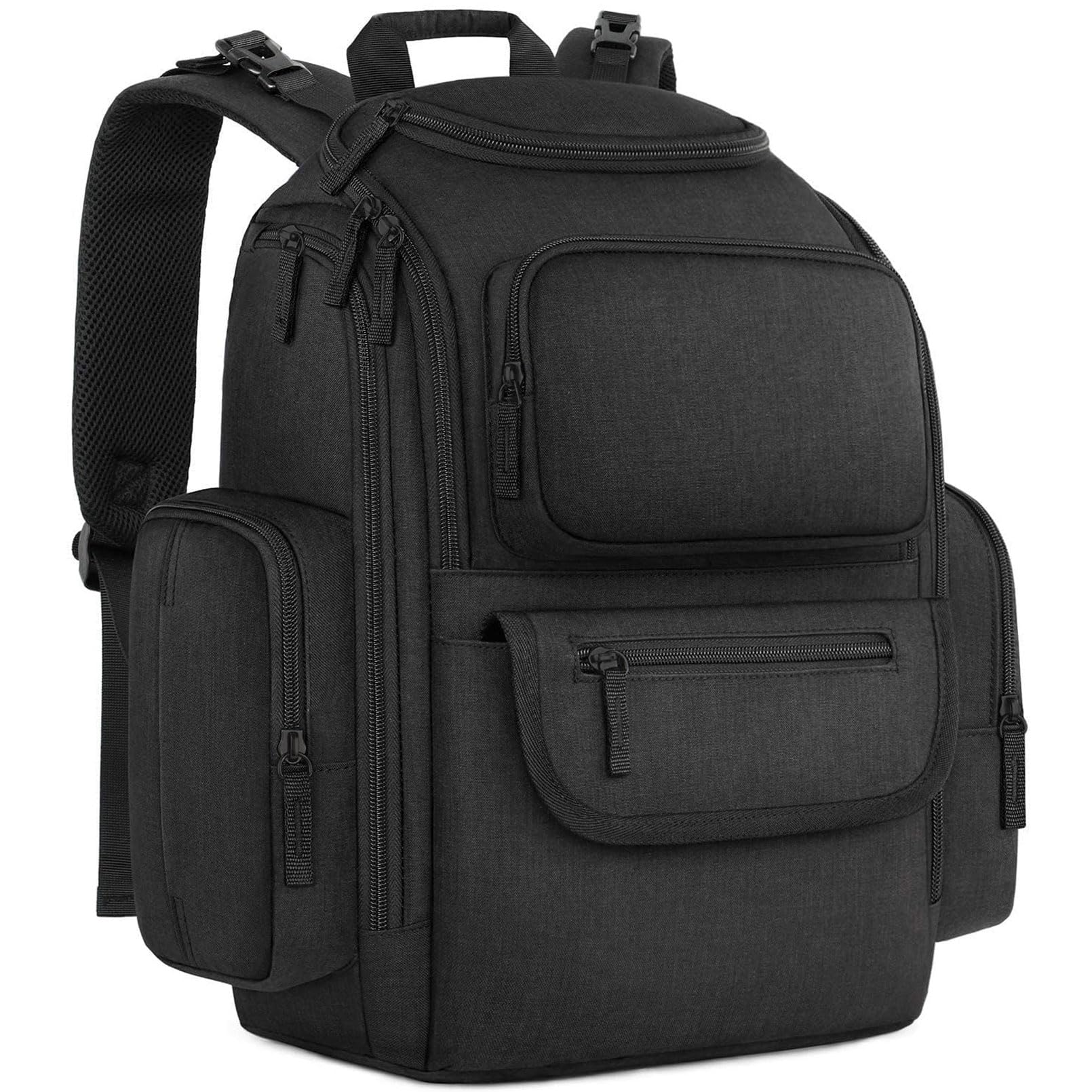 Mancro Mochila Cambiador Bebe, Mochila Maternidad Diaper para Carro Bebe Pañalera con 2 Bolsillos Laterales Aislantes, Impermeable Multifuncional Correas Cochecito Adecuado para Papá y Mamá, Negro
